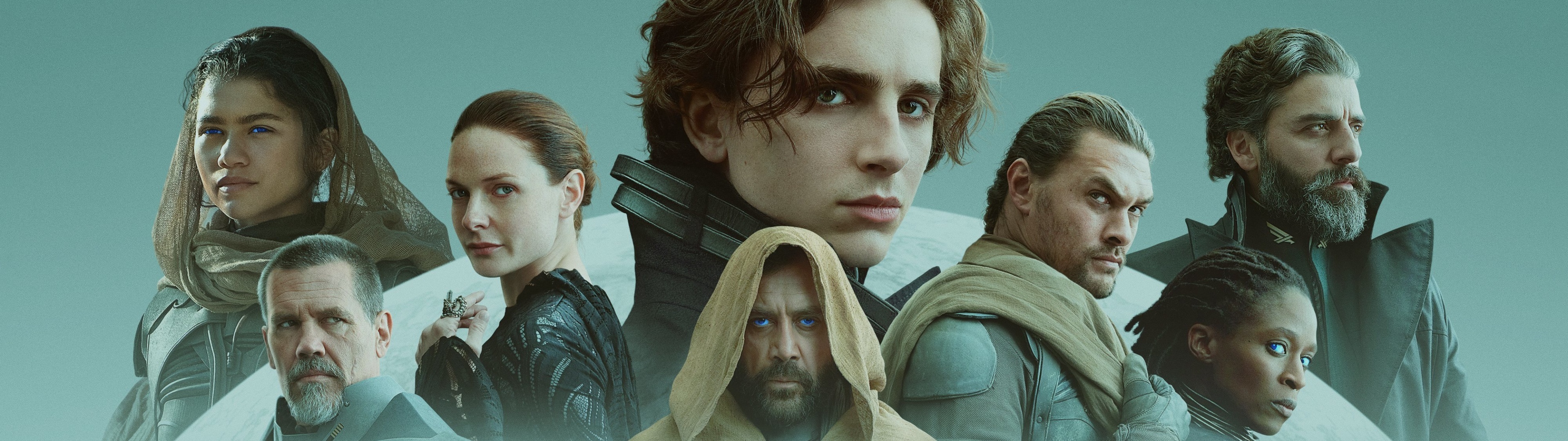 Dune wallpaper, 2021 movies, Zendaya, Javier Bardem, 3840x1080 Dual Screen Desktop