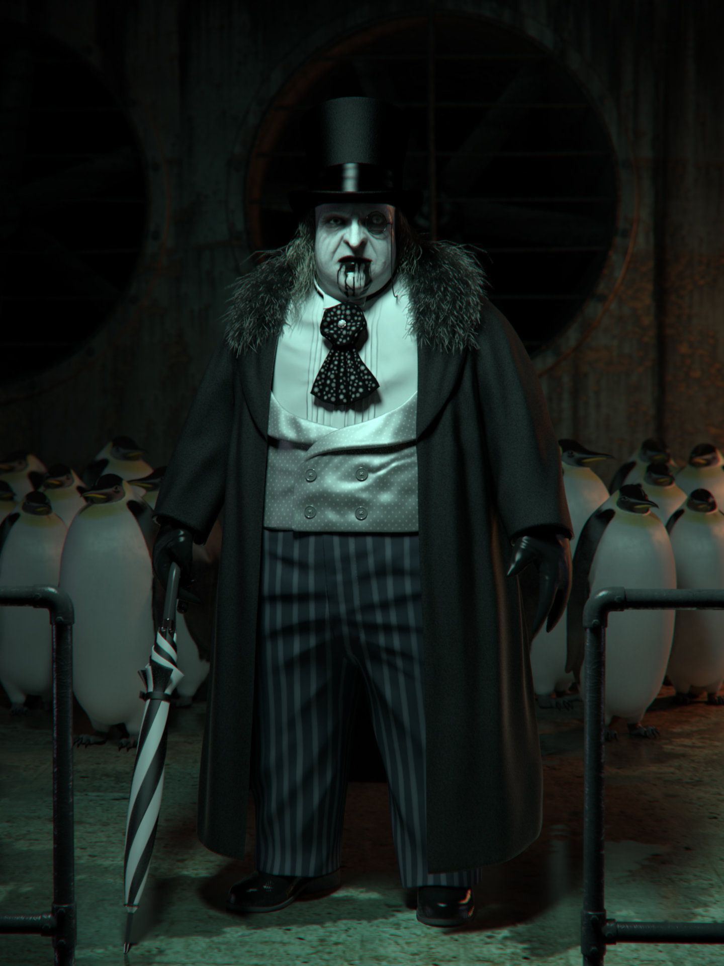 Penguin Batman, Iconic villain, Batman universe, Gotham City, 1440x1920 HD Phone