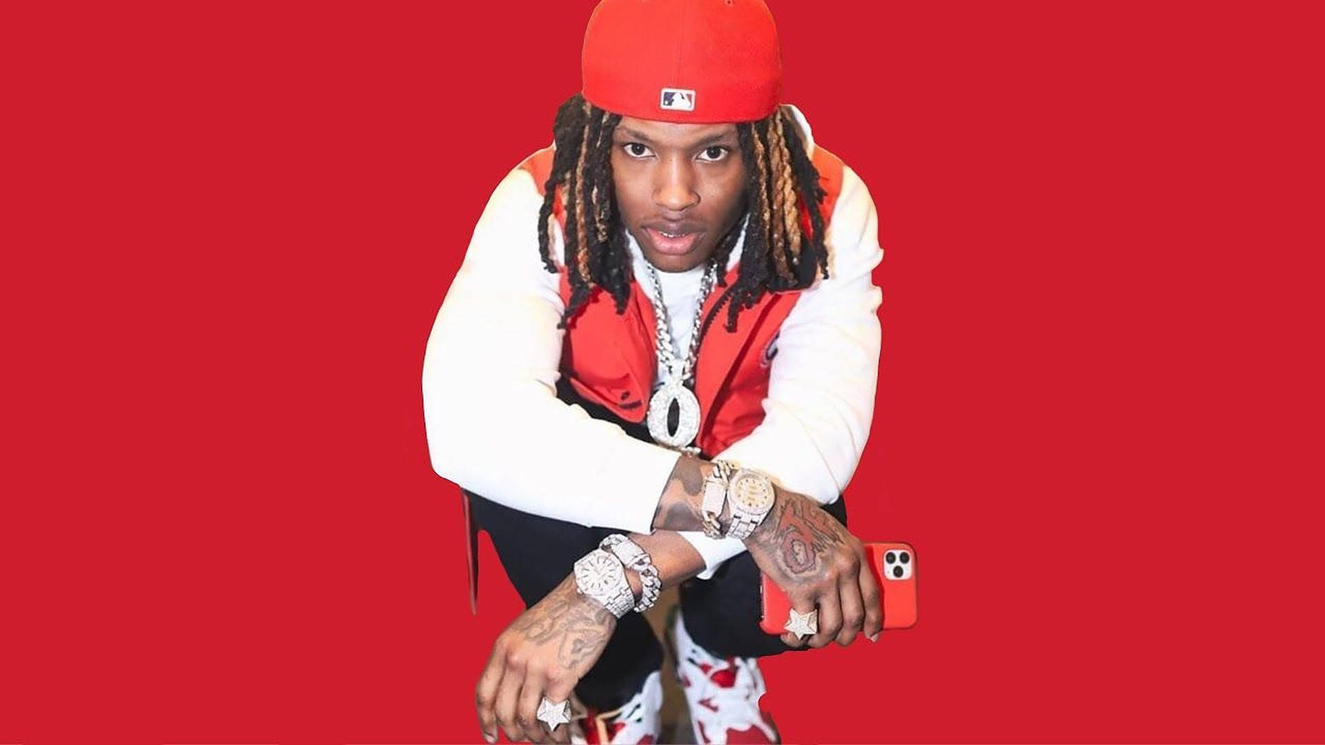 King Von, red poster, download, 1920x1080 Full HD Desktop