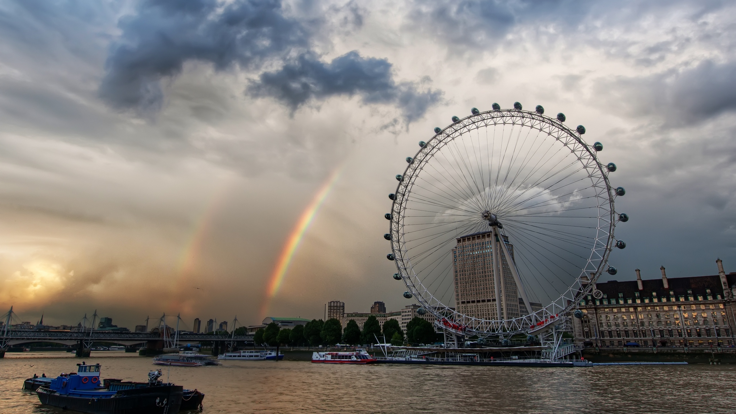 London Eye, KDE store, Desktop customization, Eye-catching visual, 2560x1440 HD Desktop