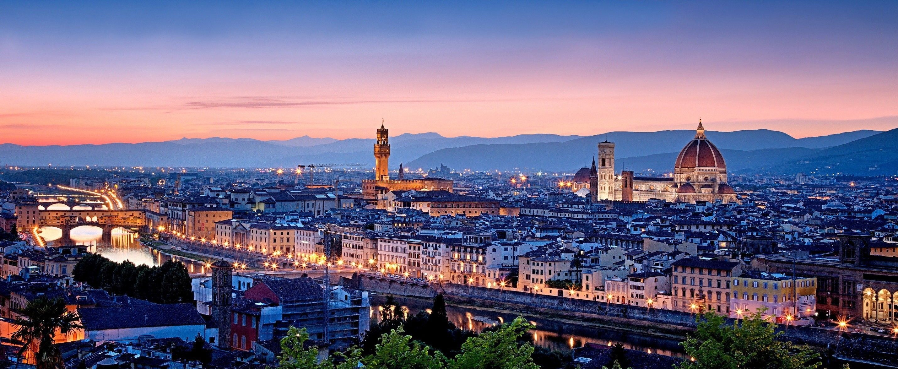 Cityscape, Travels, Florence, Popular Wallpapers, 2860x1180 Dual Screen Desktop