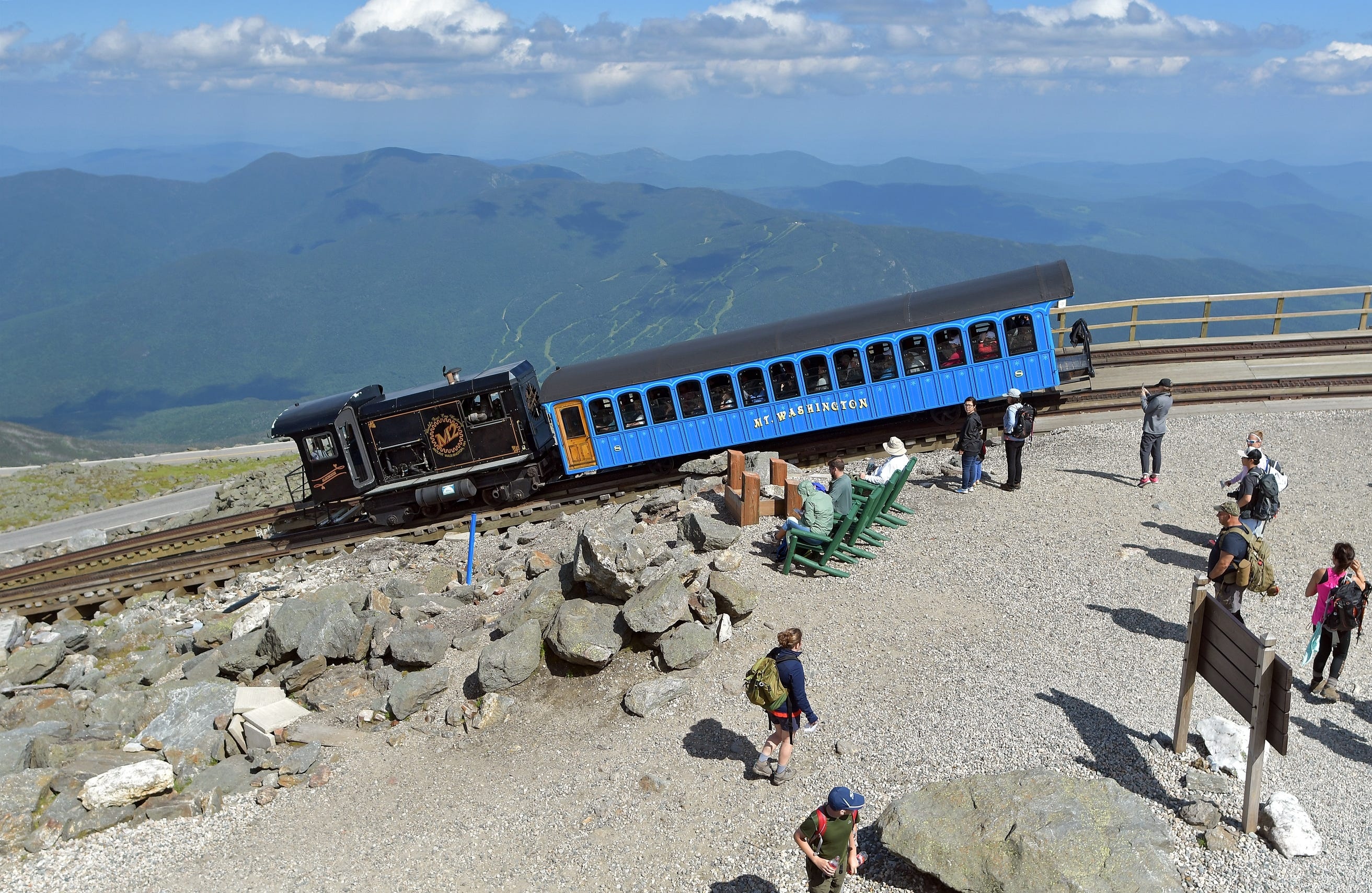 Mount Washington Cog Railway, Unique train journey, New Hampshire adventure, Elevated views, 2630x1710 HD Desktop