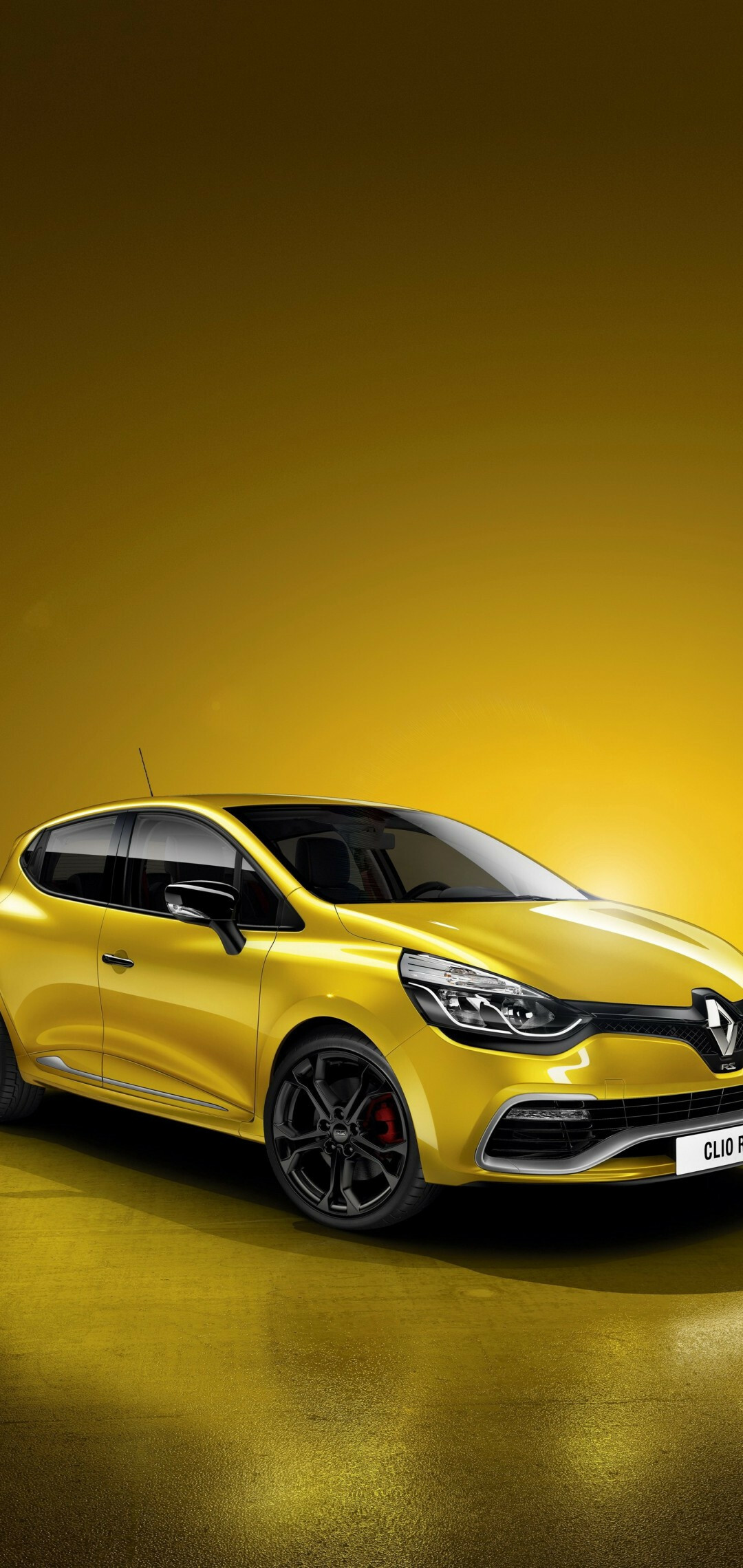 Renault Clio R. S., Paris Motor Show, Yellow cars, Impressive wallpapers, 1080x2280 HD Phone