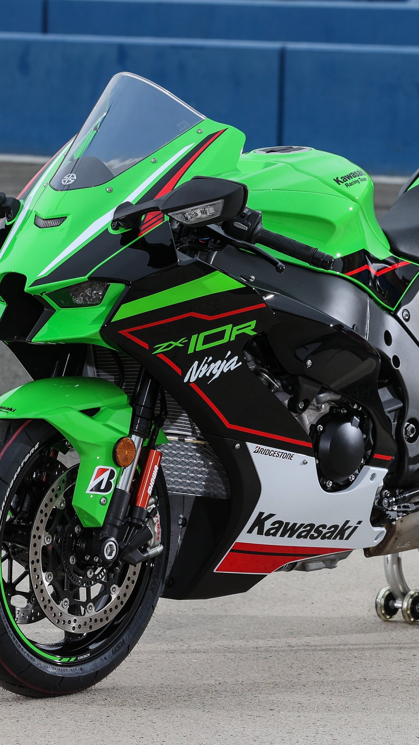 Kawasaki Ninja ZX 10R, 4K wallpaper, Sports bikes, White background, 1440x2560 HD Phone