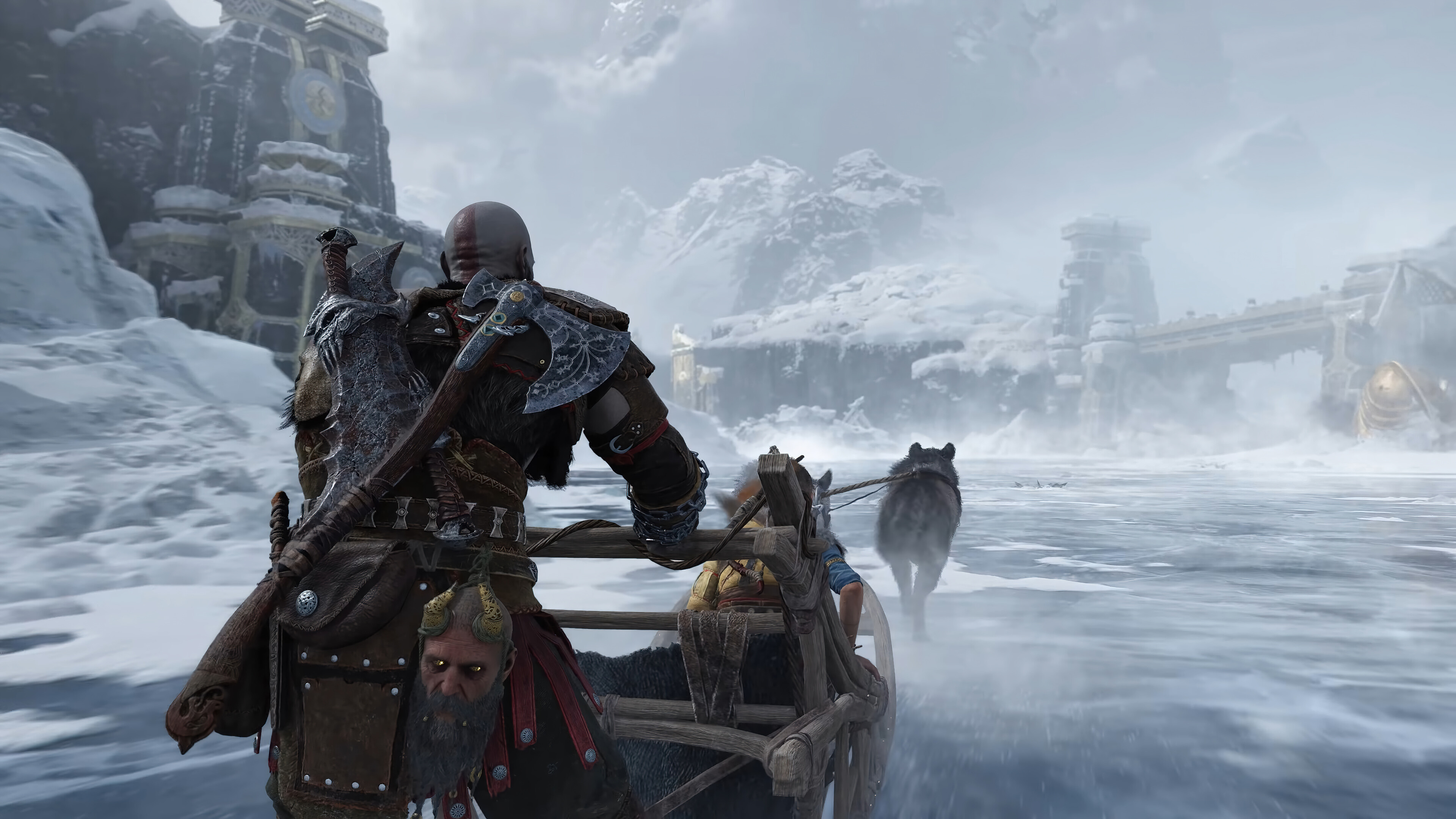 Kratos in God of War Ragnarok, PC desktop wallpaper, 4K gaming visuals, Norse mythology, 3840x2160 4K Desktop