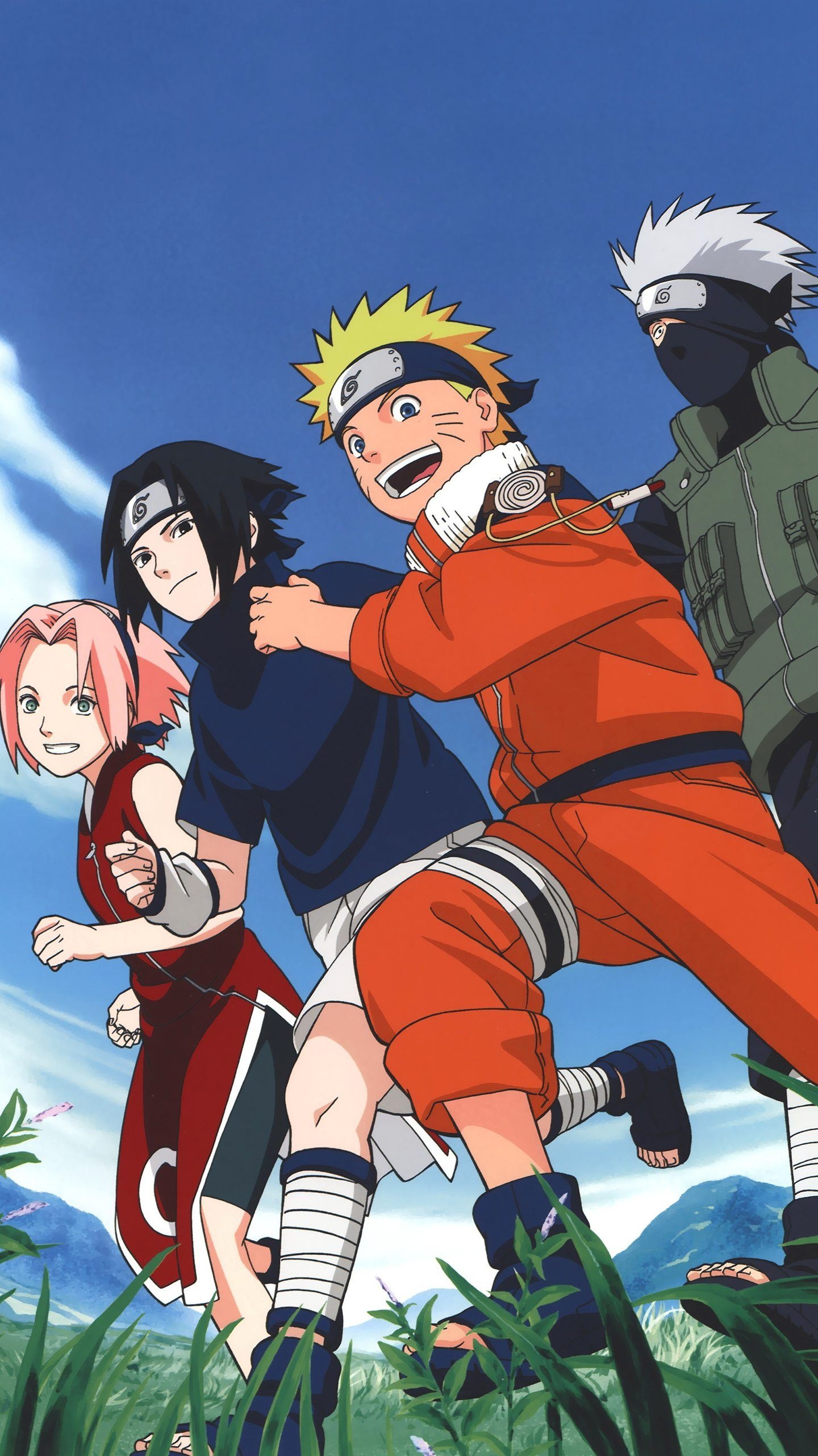 Naruto Uzumaki, Sasuke Uchiha, Sakura Haruno, Kakashi Hatake, Team 7, HD Phone wallpaper