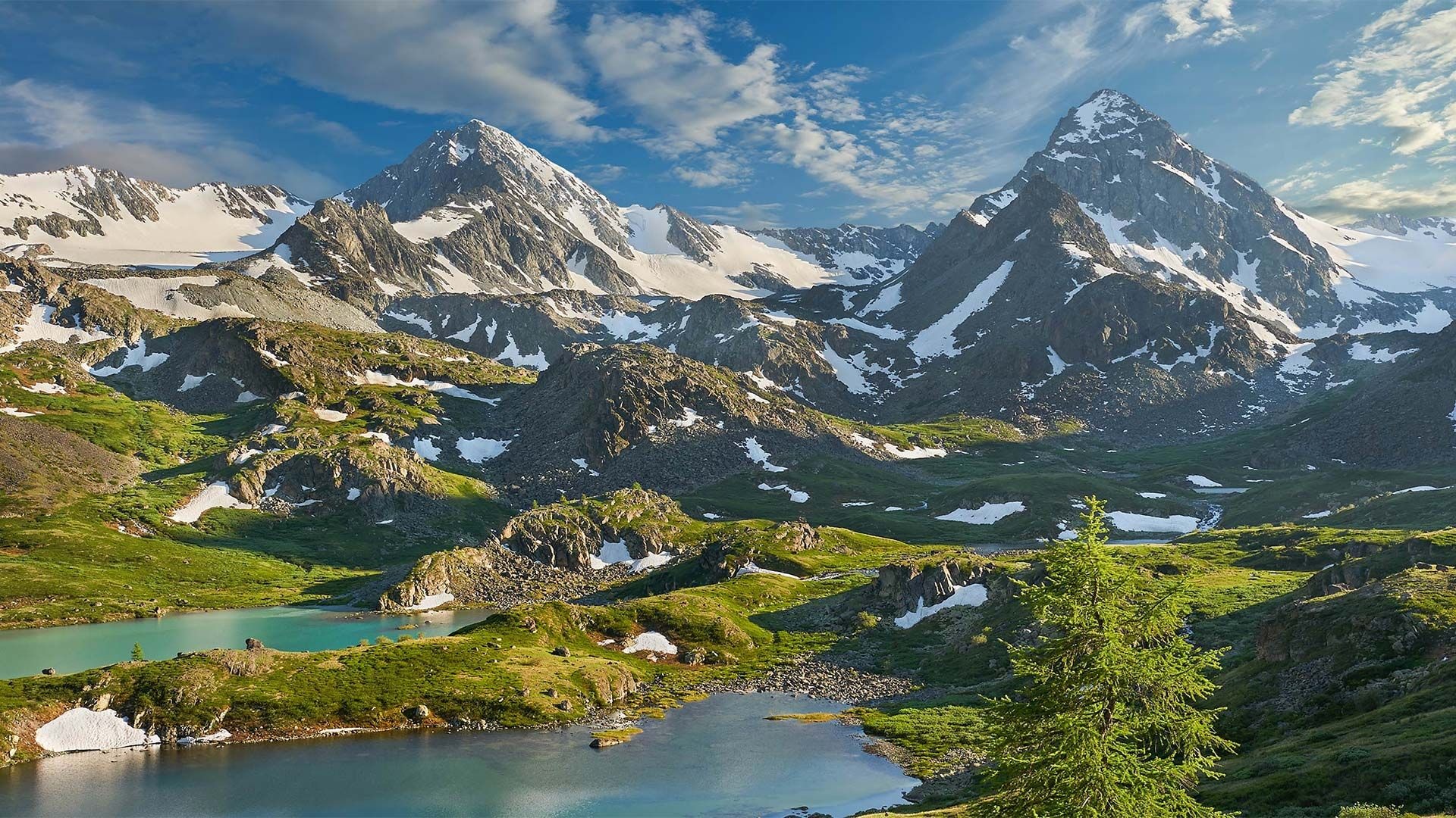 Altai Mountains, Unesco World Heritage Site, Tail feather, Lite, 1920x1080 Full HD Desktop