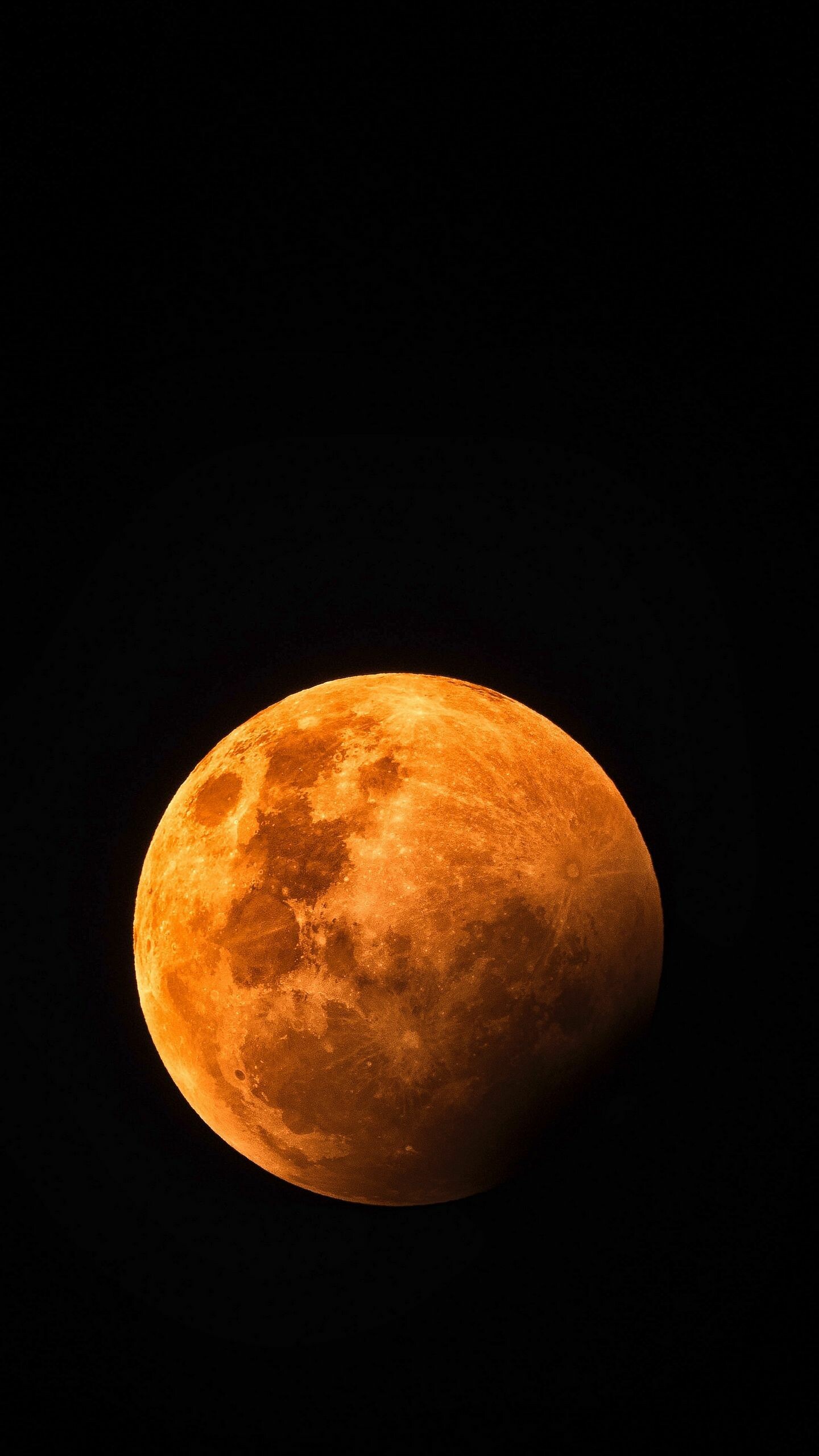 Moonlight, Orange moon vibes, Vibrant wallpapers, Striking beauty, 1440x2560 HD Phone