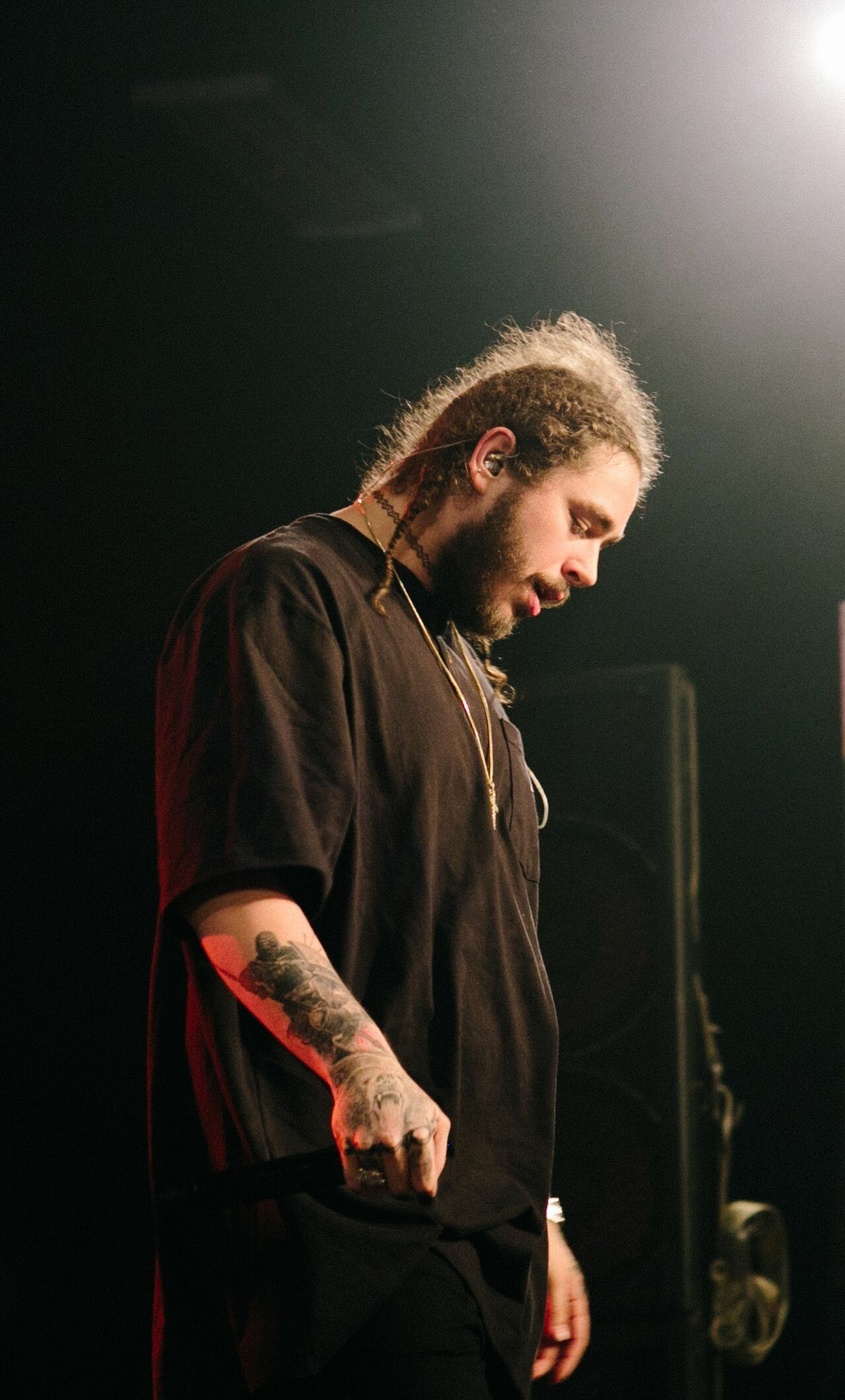 Post Malone, Energetic performance, Mesmerizing stage presence, Dynamic visuals, 1280x2120 HD Phone