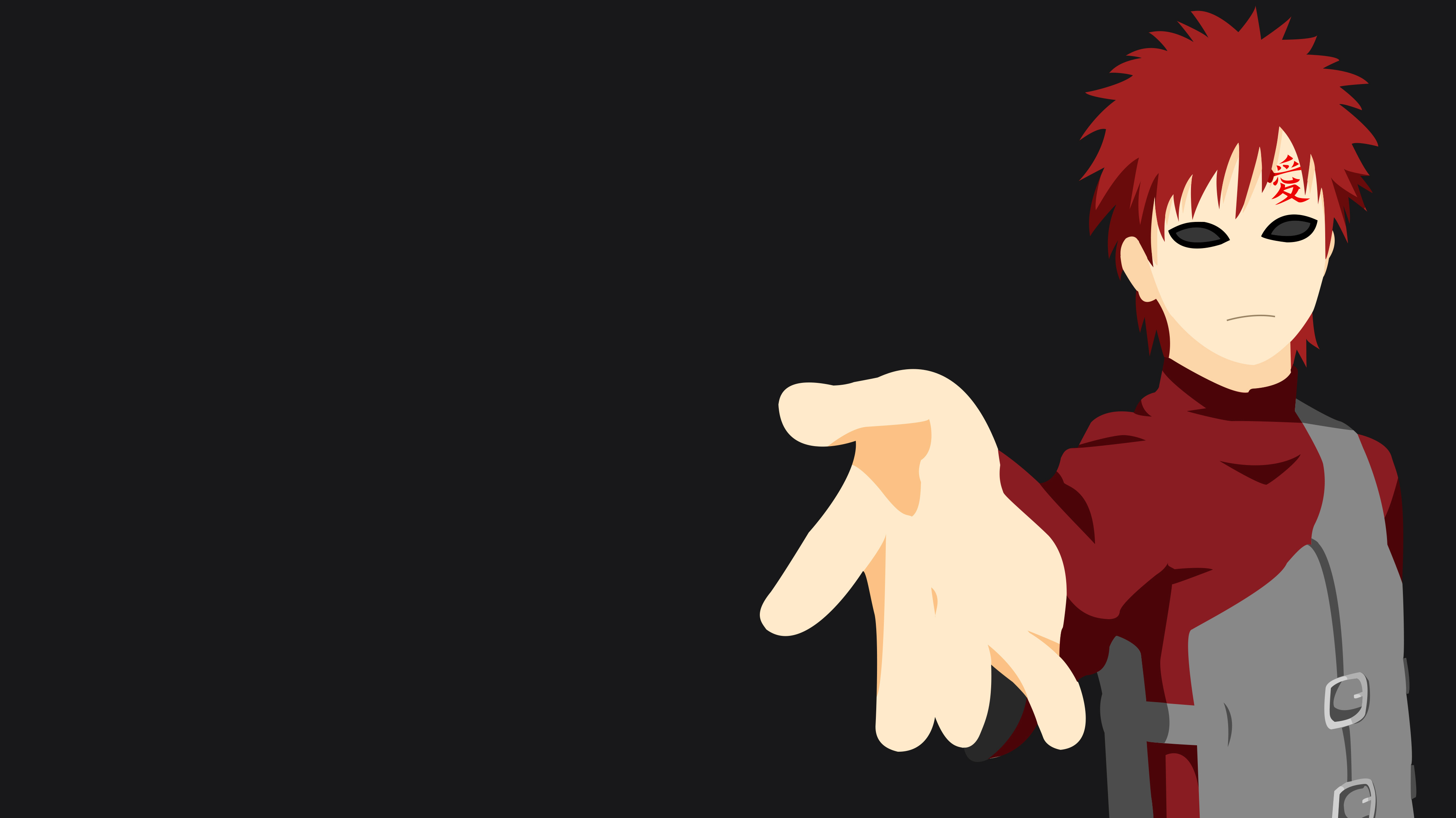 Gaara, Naruto Shippuden, Minimalist, 3840x2160 4K Desktop