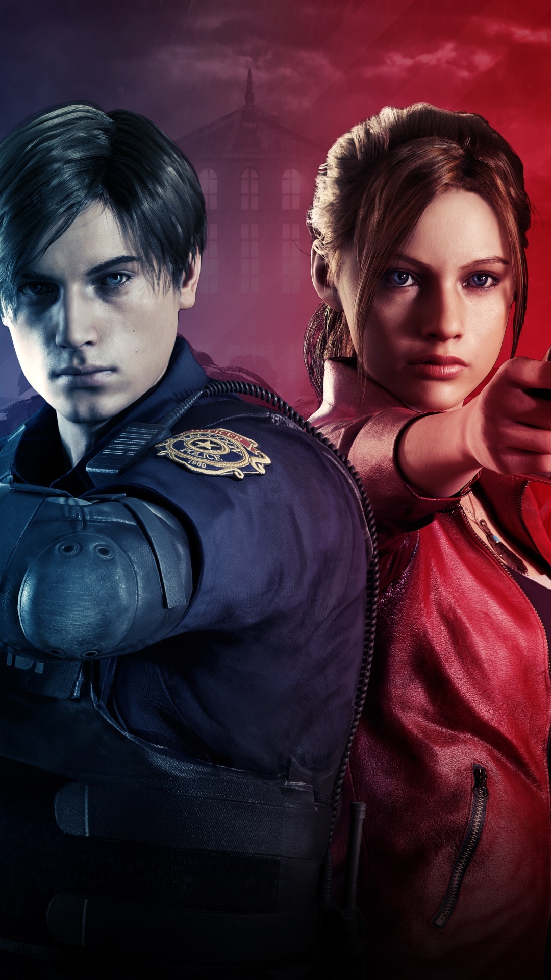 Leon S. Kennedy, Claire Redfield, Raccoon Police Department, Full HD Phone wallpaper