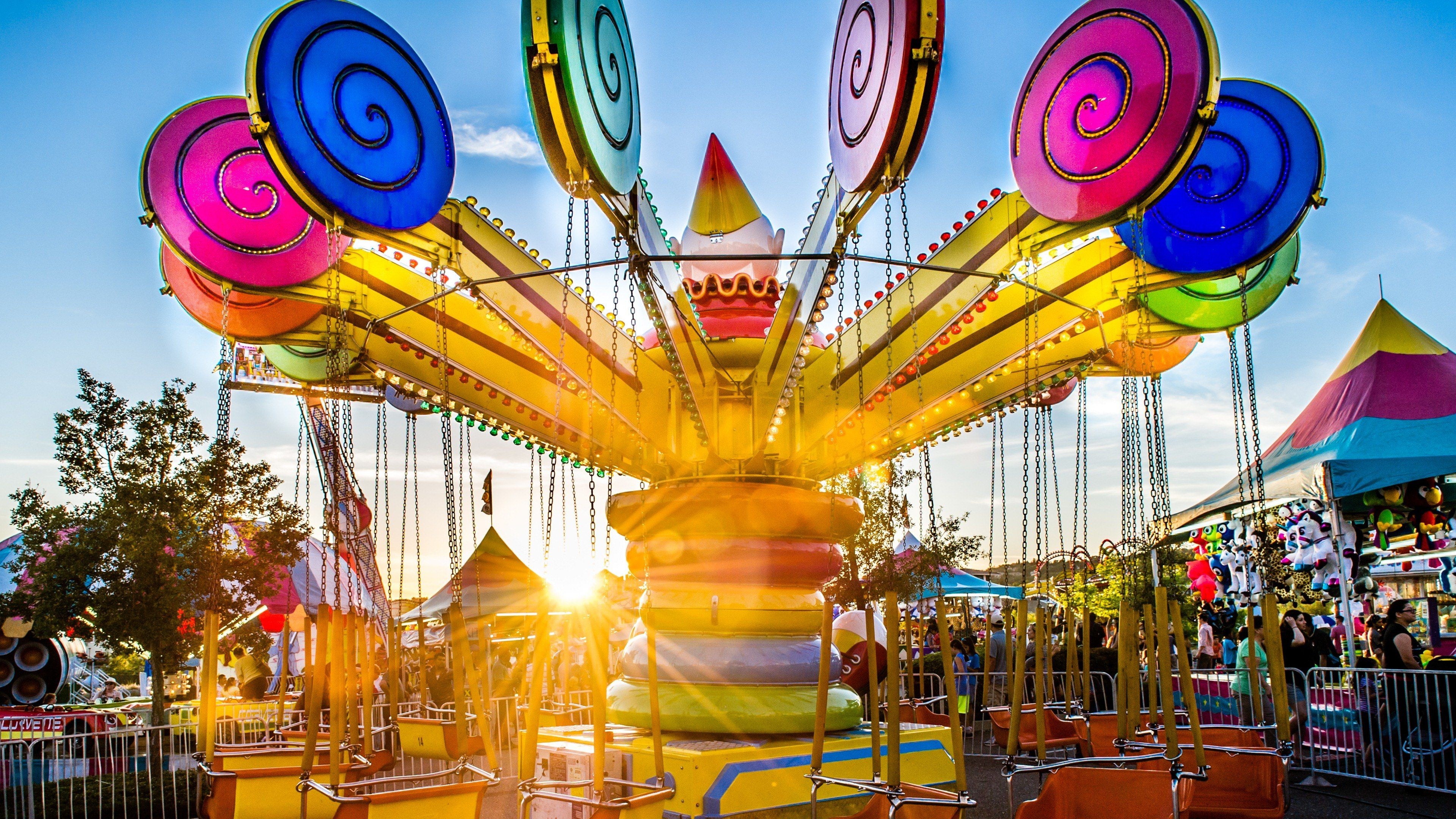 Fun Fair, Carnival desktop wallpapers, Vibrant backgrounds, High definition, 3840x2160 4K Desktop