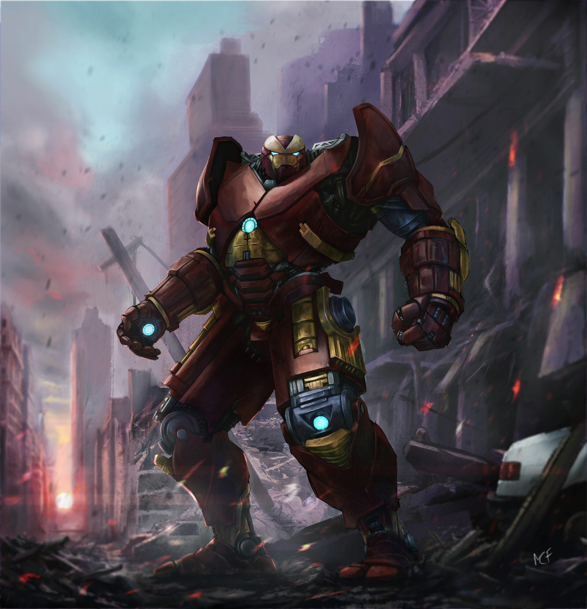 Hulkbuster, Marvel comics, Powerful armor, ArtStation artwork, 1920x1990 HD Phone