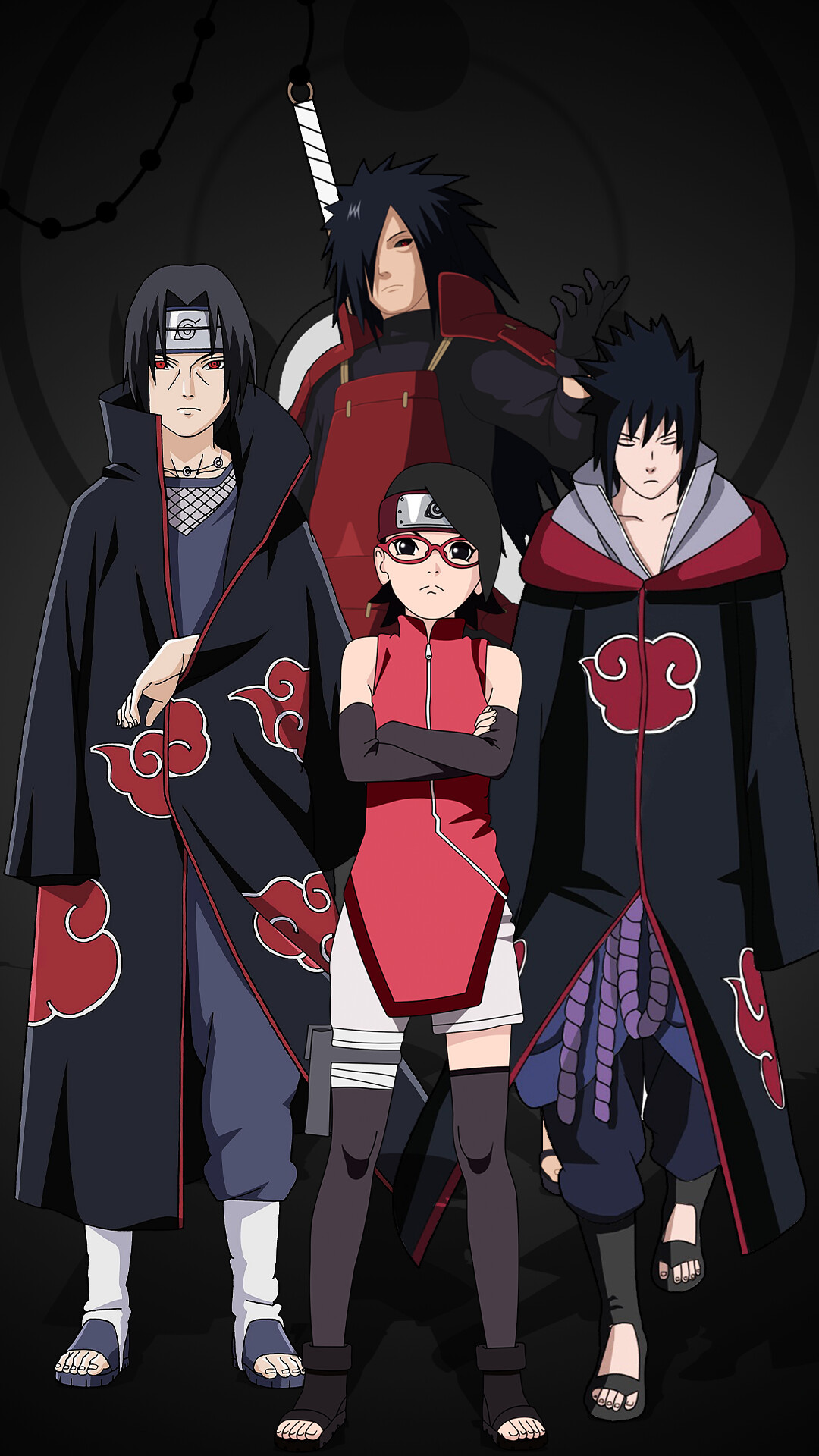 Itachi Uchiha, Sasuke Uchiha, Sarada Uchiha, Madara Uchiha, Full HD Phone wallpaper