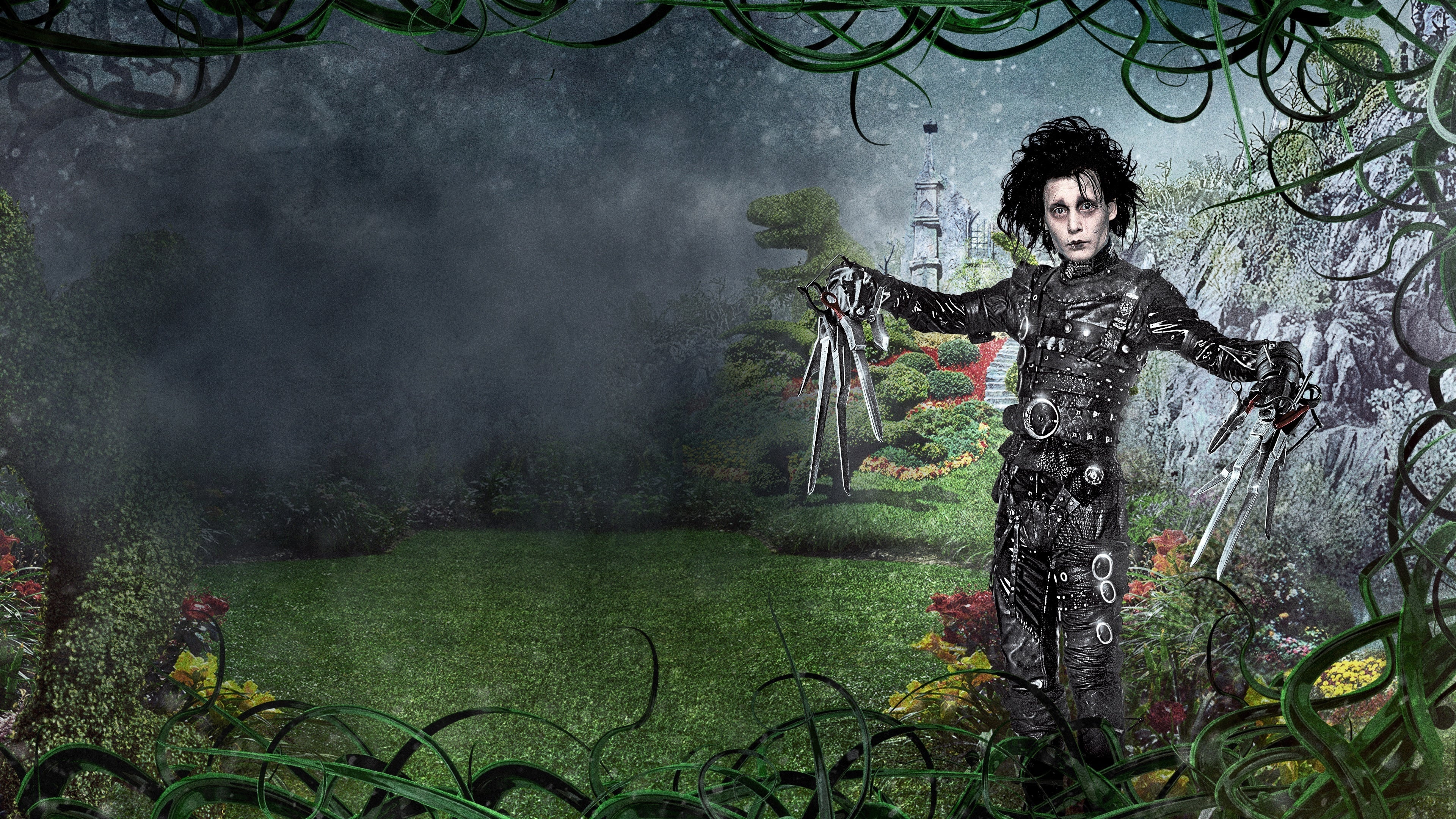 Edward Scissorhands, Movies, Backdrops, Database, 3840x2160 4K Desktop