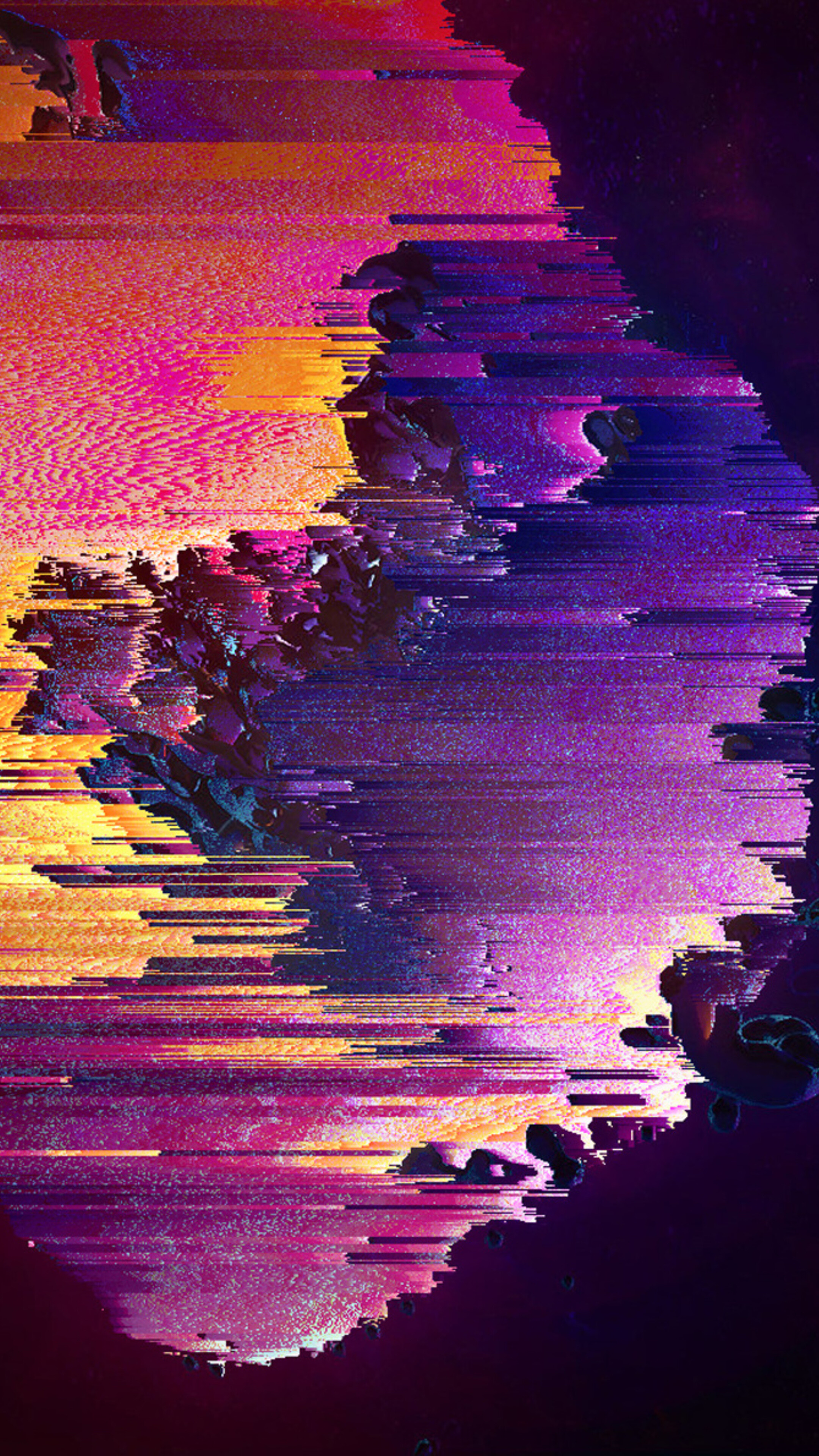 Pixelated glitch abstract, Sony Xperia X, HD 4K wallpapers, Digital distortions, 2160x3840 4K Phone
