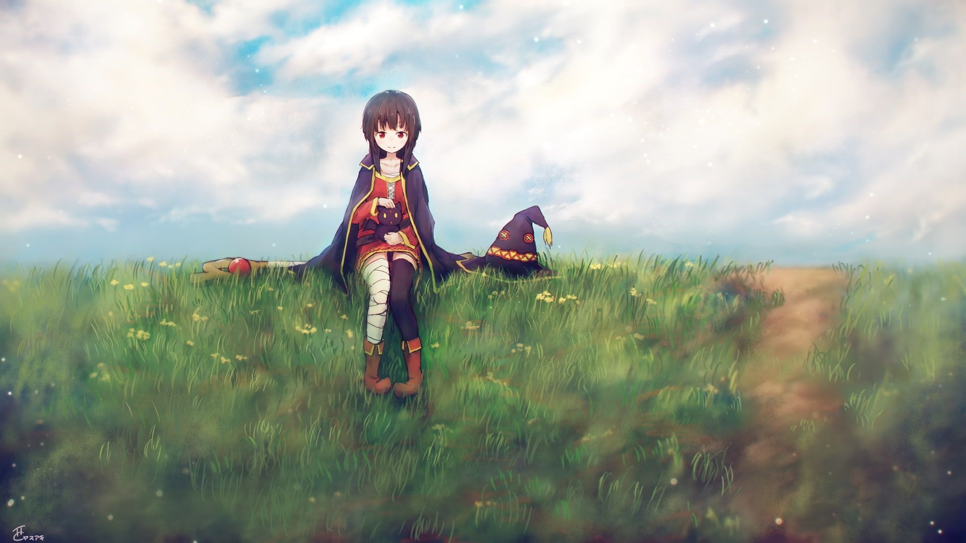 KonoSuba, Wonderful world, Anime wallpapers, Megumin, 1920x1080 Full HD Desktop