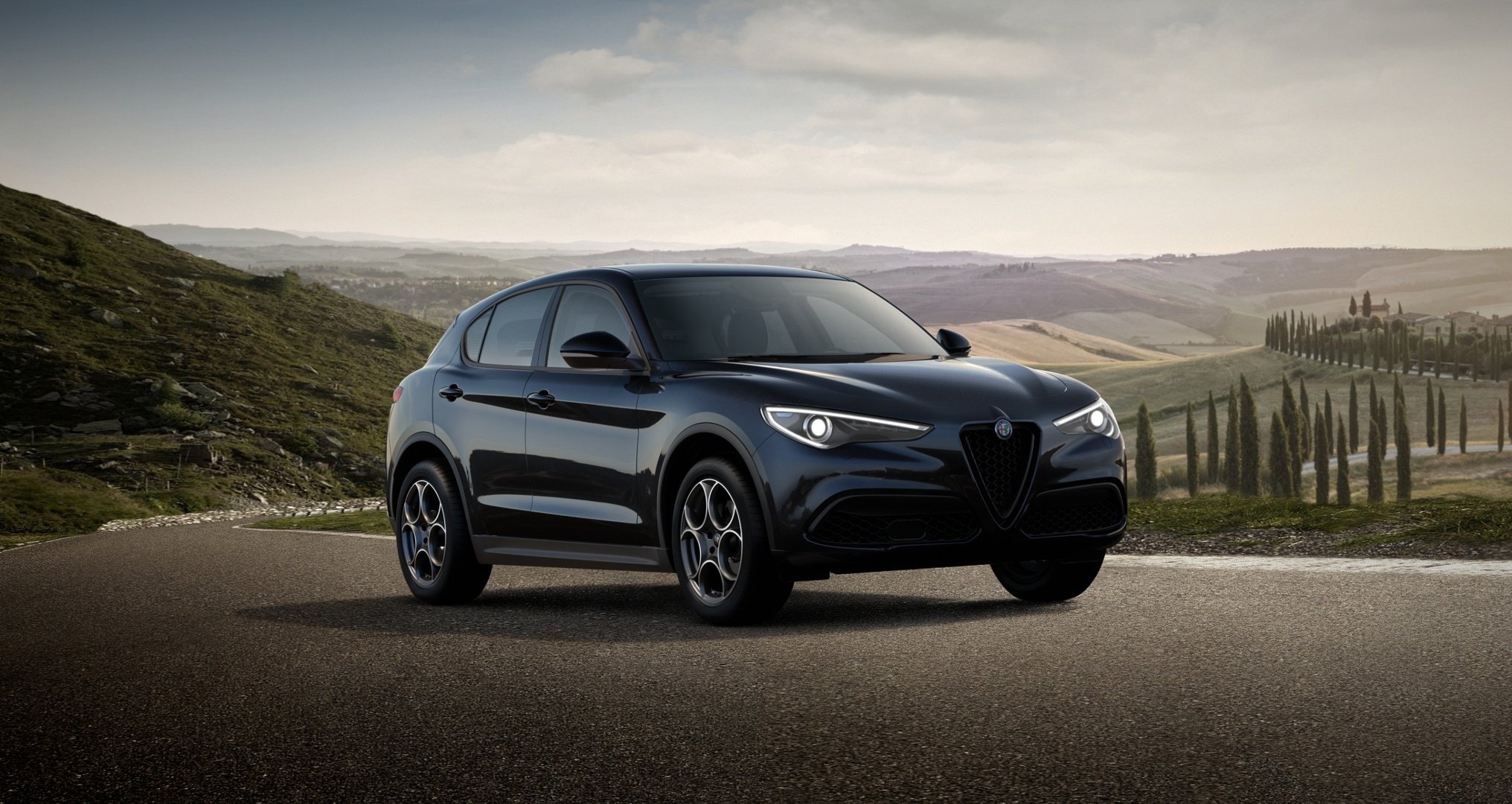 Alfa Romeo Stelvio, Auto industry, Leasing promotion, Haarlammert, 2040x1080 HD Desktop