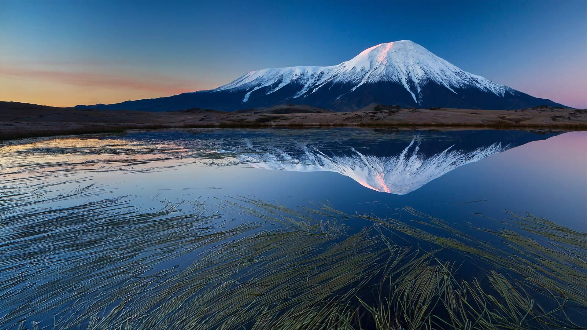 Okhotsk Sea, Tolbachik volcanic complex, Kamchatka peninsula, Bing gallery, 1920x1080 Full HD Desktop