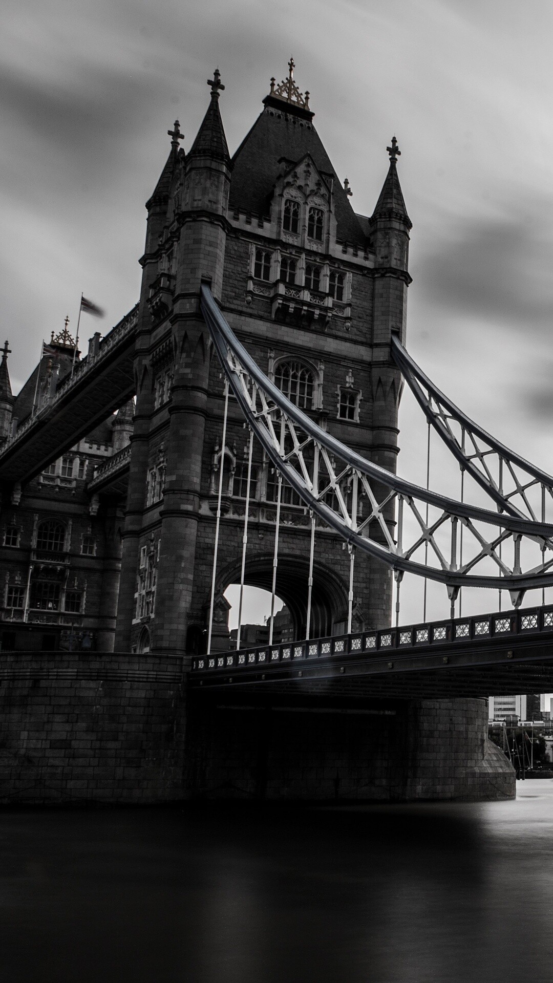 Monochrome, Tower Bridge Wallpaper, 1080x1920 Full HD Phone