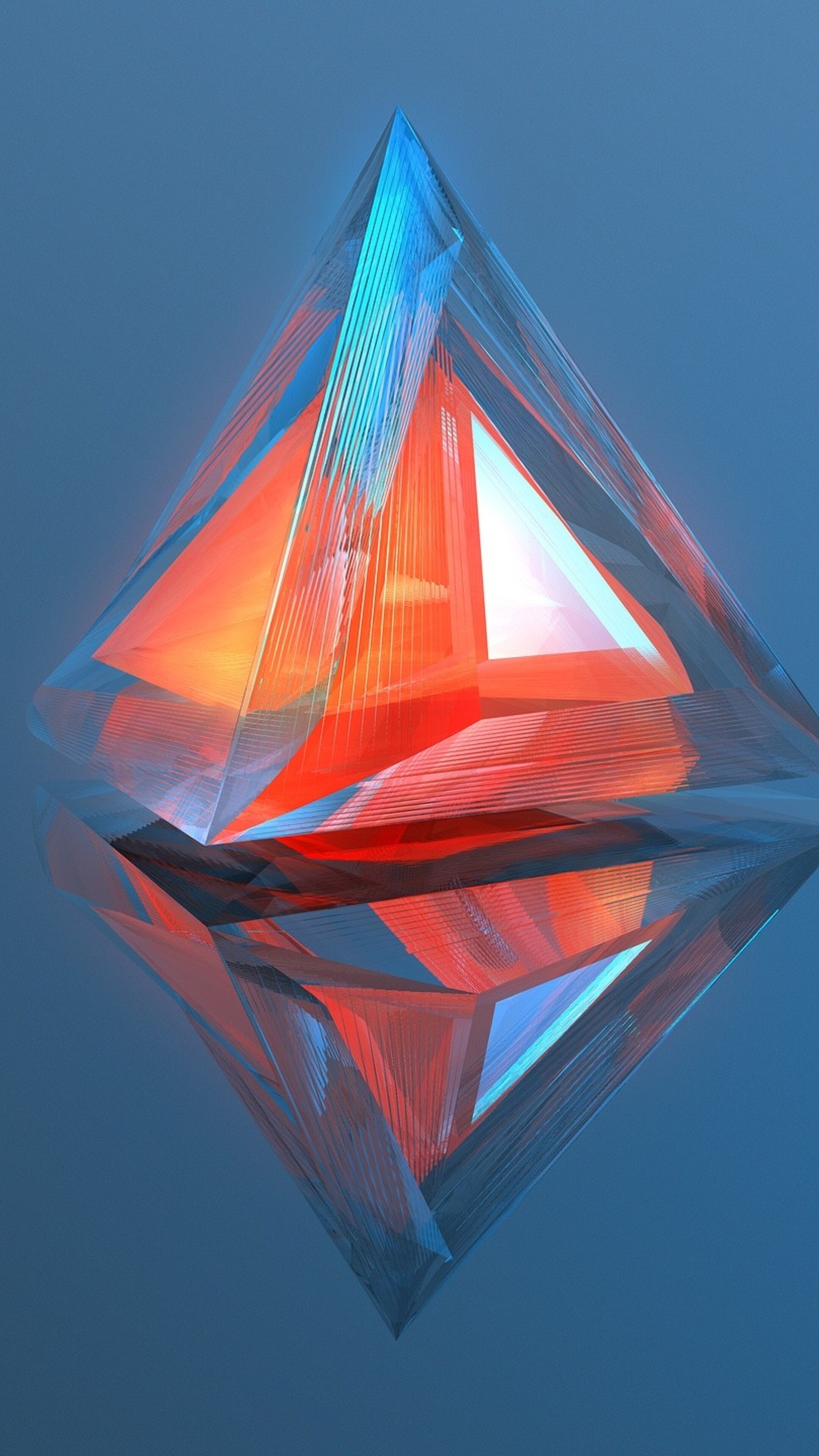 Triangle, Geometry, 3D, Digital art, 2160x3840 4K Phone