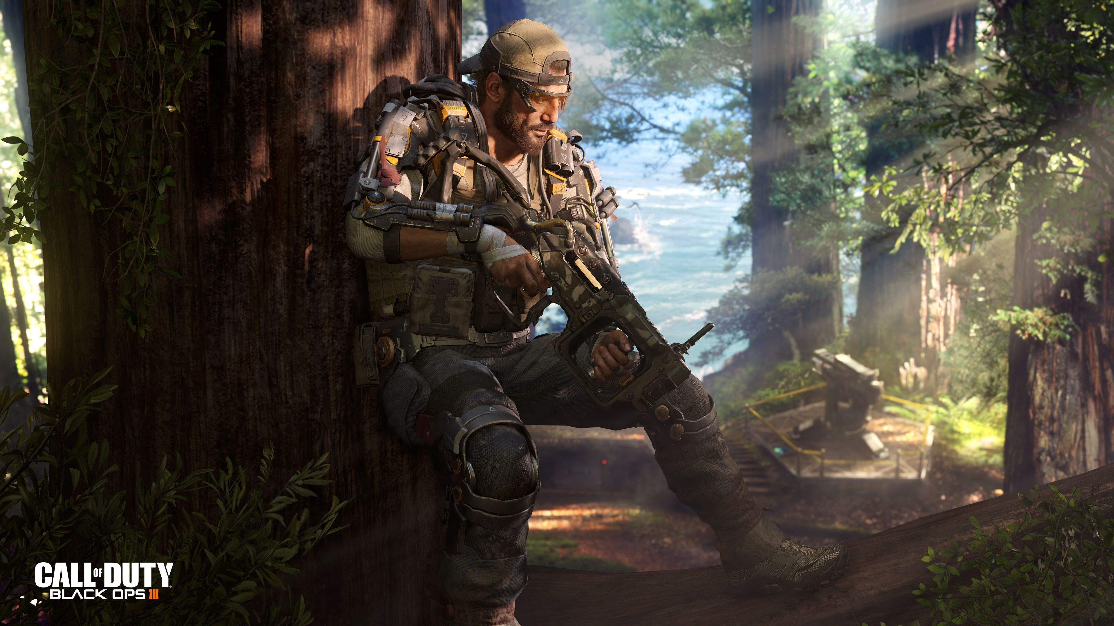 Donnie Ruin Walsh, Call of Duty: Black Ops III logo, Redwood forest environment, 4K Desktop wallpaper