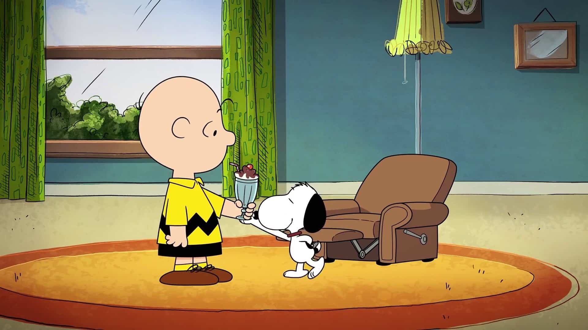 Charlie Brown, Snoopy, ice cream sundae, Full HD Desktop wallpaper