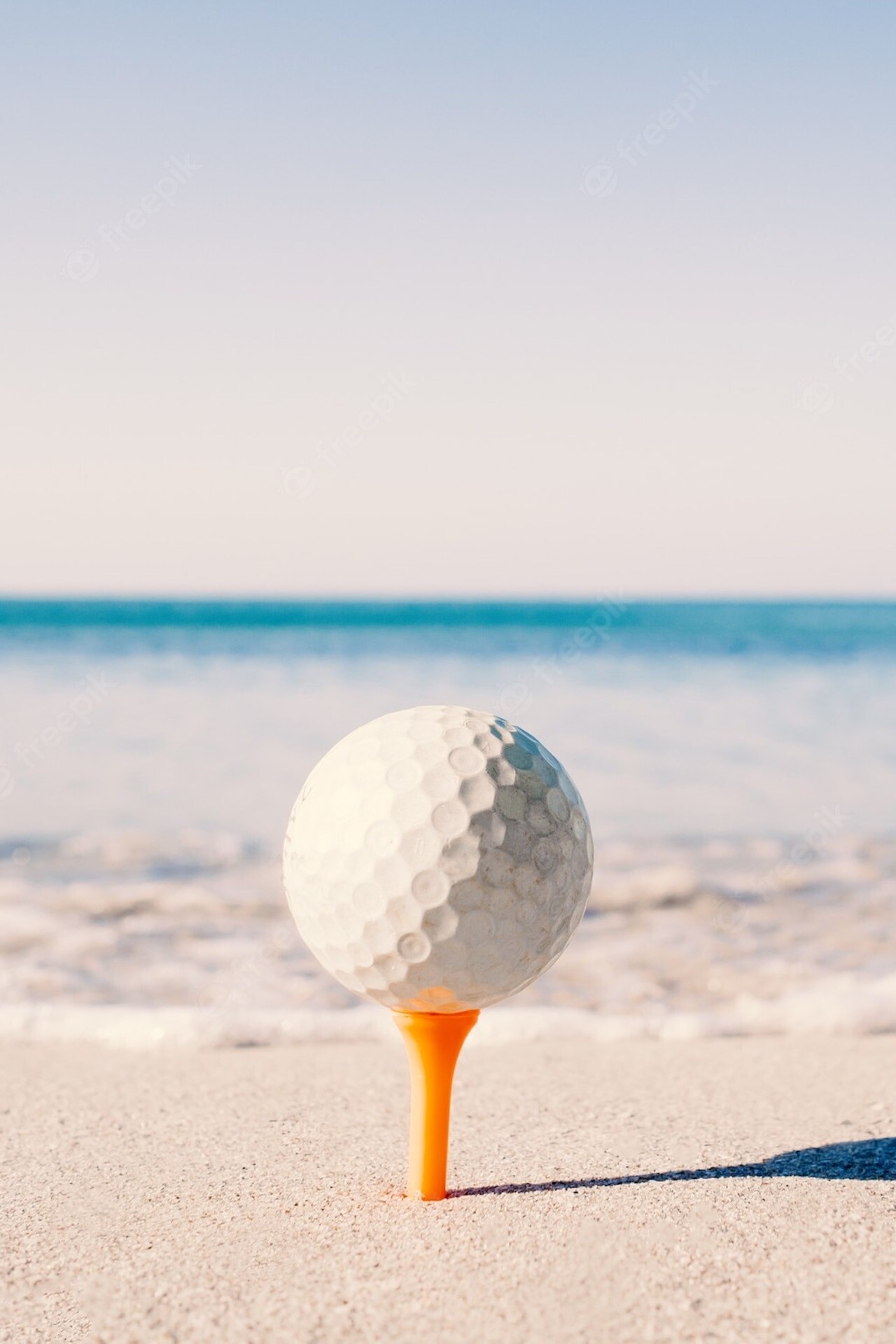 Beach Golf, Sunny seaside, Golfers in action, Ocean backdrop, 1280x1920 HD Phone