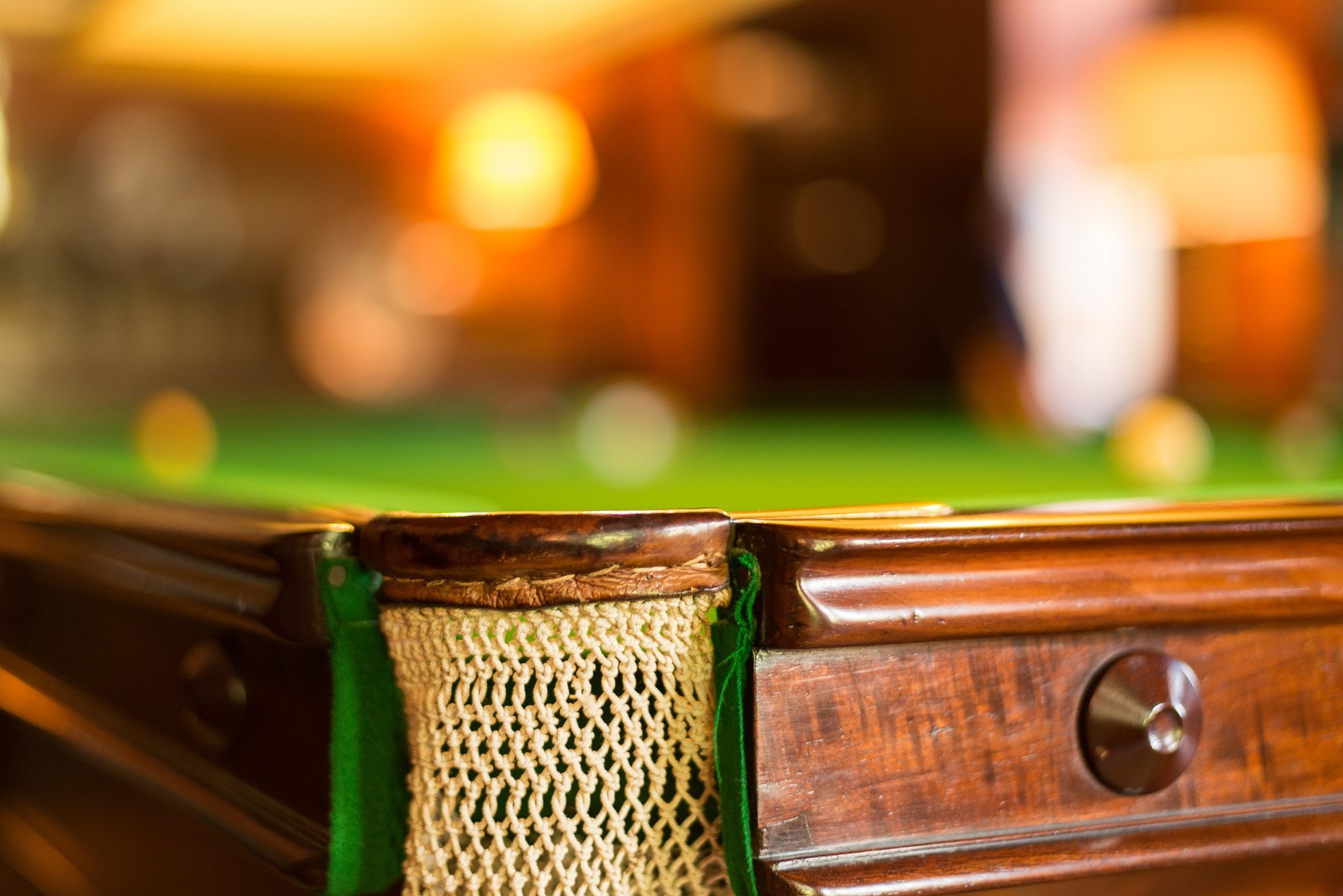 Indoor games, Blurred bokeh, Green baskets, Cue sports, 2050x1370 HD Desktop