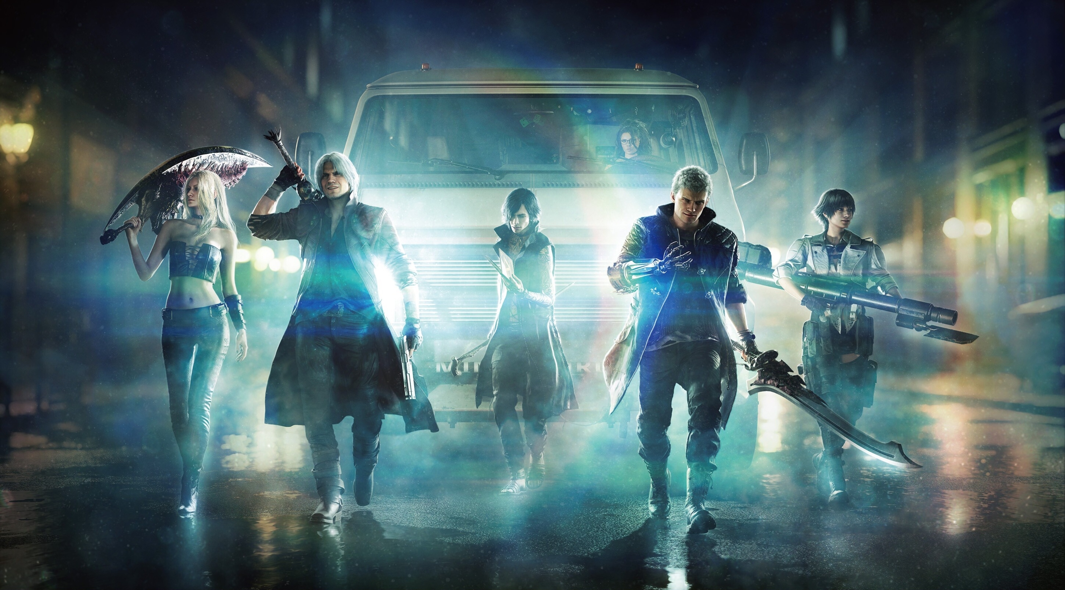 Dante, Nero, V, Trish, Lady, HD Desktop wallpaper