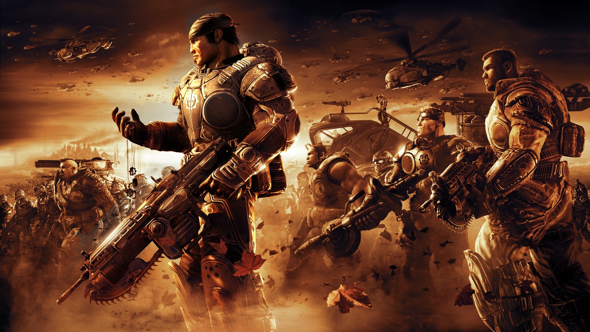 Gears of War wallpapers, Gaming aesthetic, Action-packed gameplay, War-themed visuals, 1920x1080 Full HD Desktop