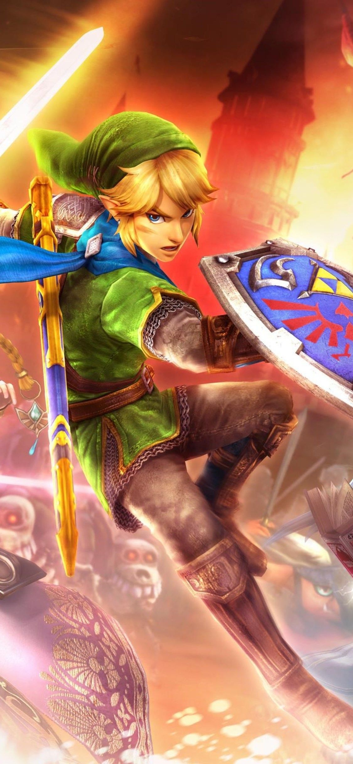 Hyrule Warriors, Legendary battles, Epic wallpapers, Heroic warriors, 1130x2440 HD Phone