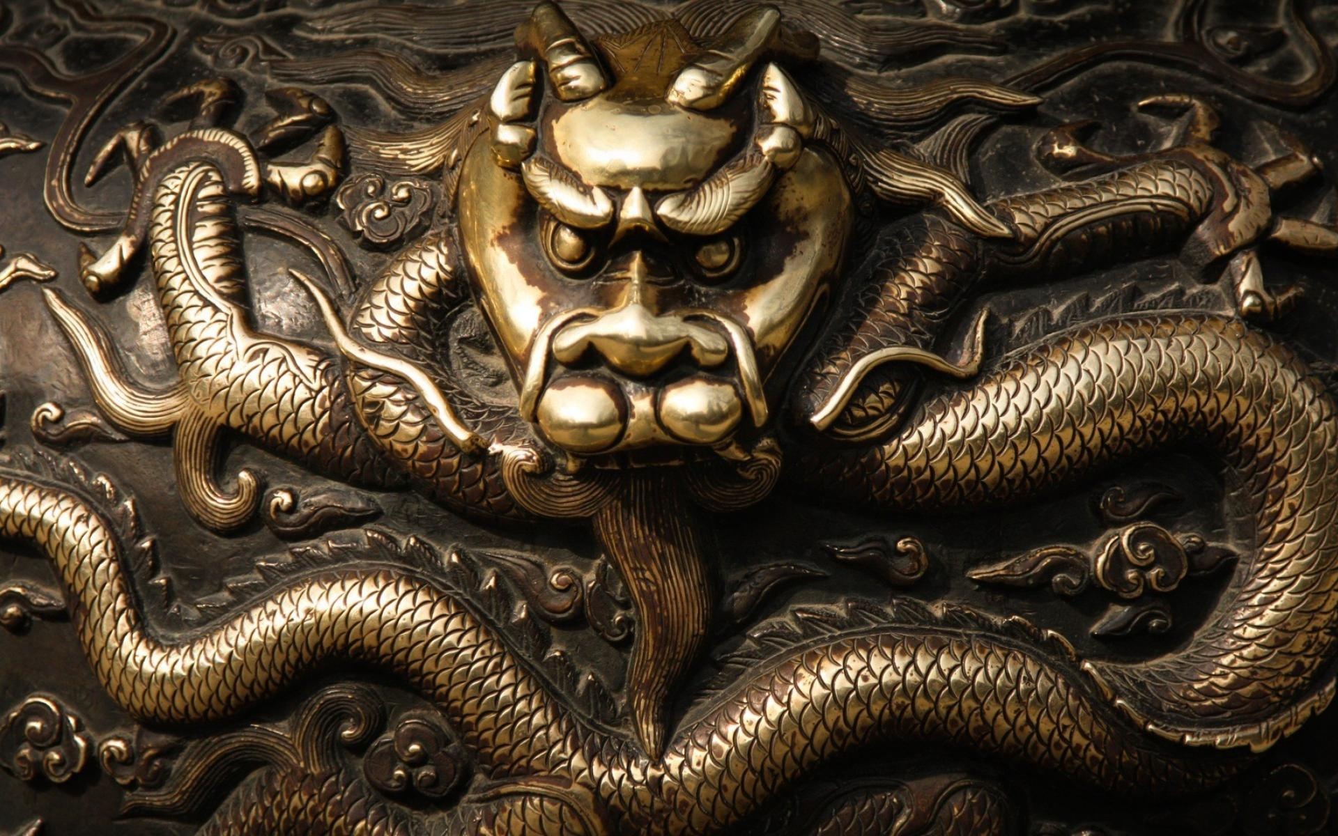 Dragon, Bronze Wallpaper, 1920x1200 HD Desktop