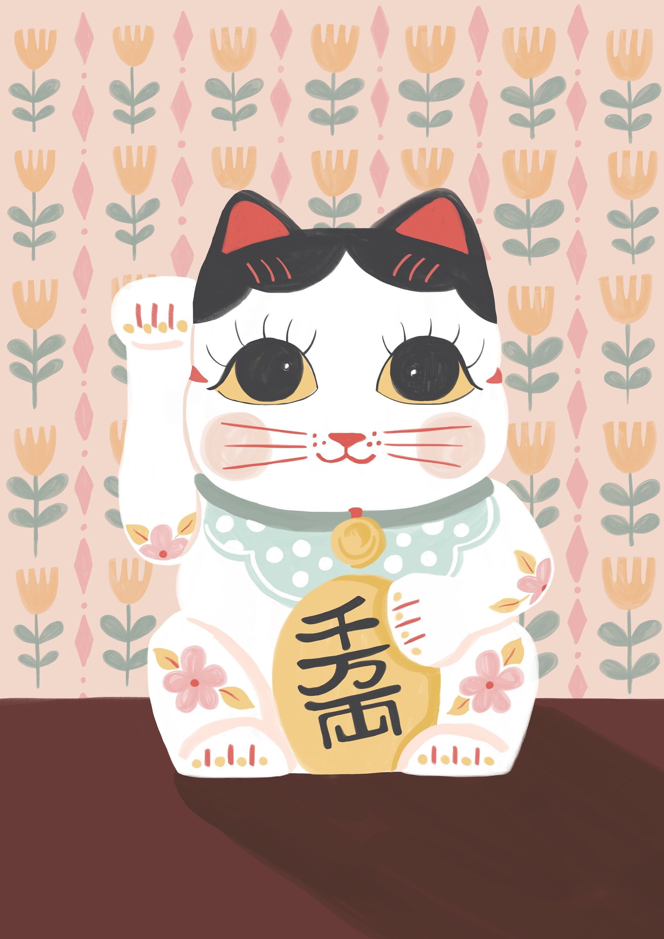 Artwork, Japanese Lucky Cat Wallpaper, 2130x3000 HD Phone
