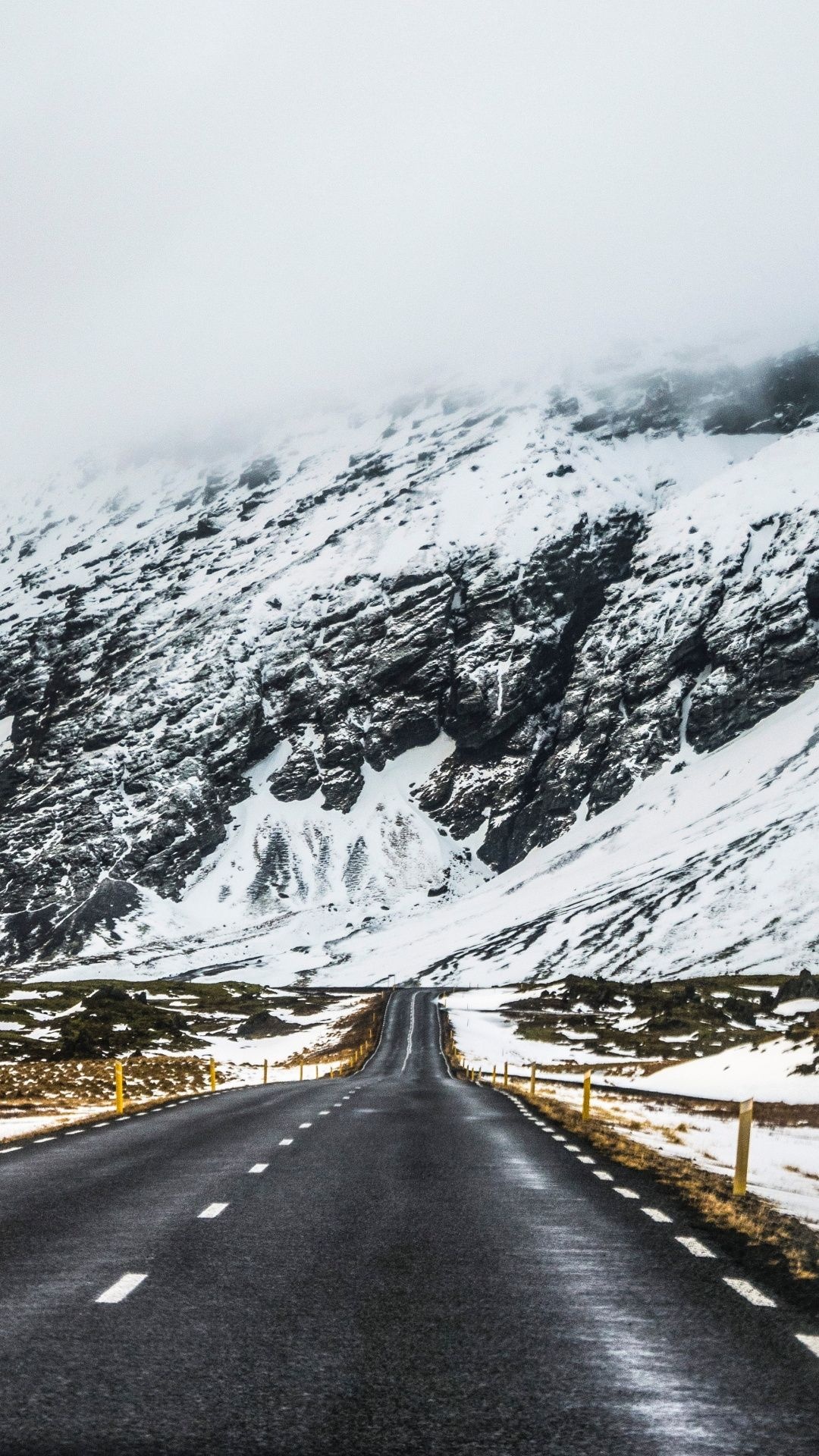 Lone Highway, Mountain Majesty, Free HD Wallpaper, Scenic Beauty, 1080x1920 Full HD Phone