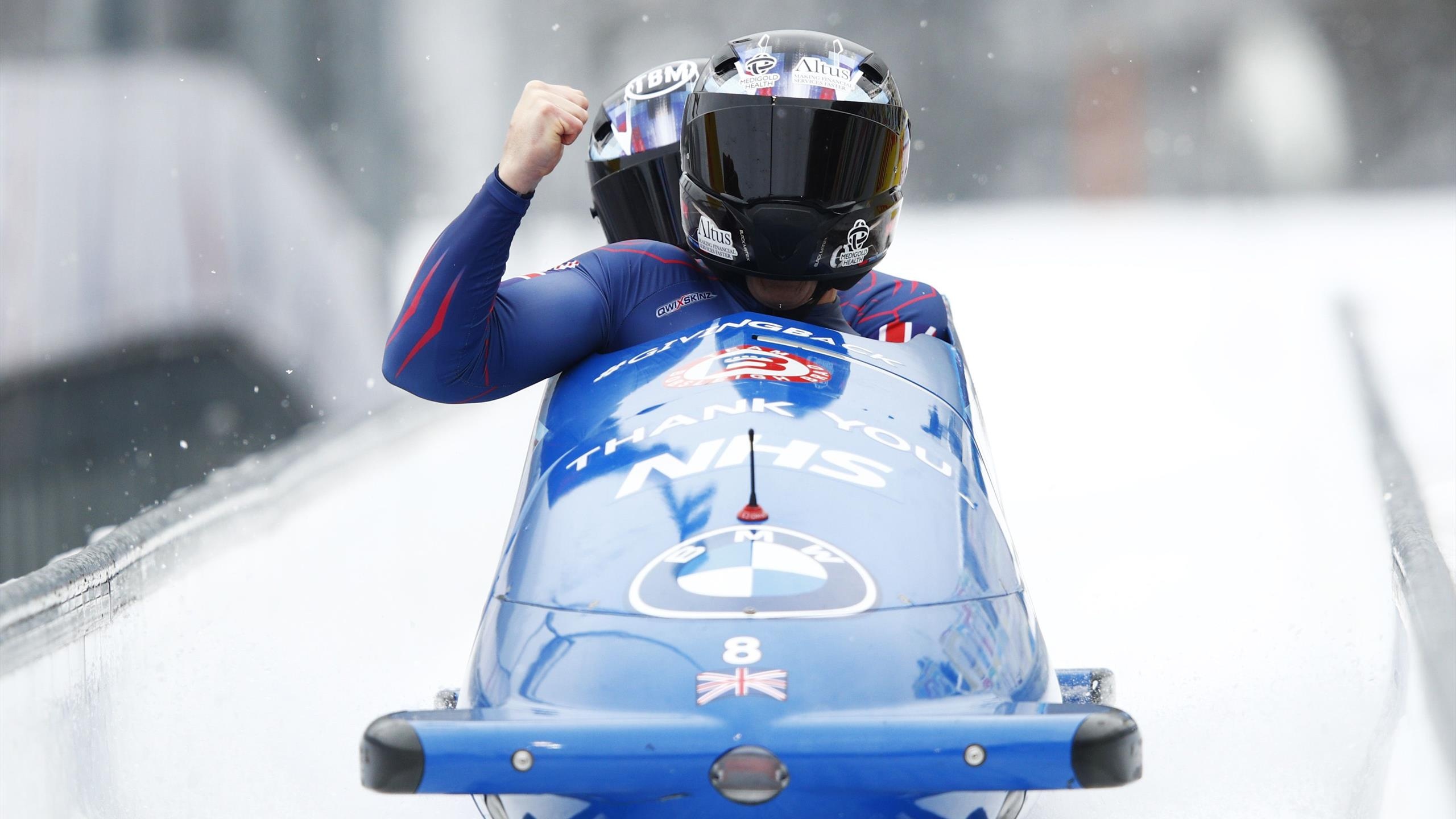 British bobsleigh success, Medal-winning weekend, Sigulda triumph, Thrilling World Cup, 2560x1440 HD Desktop