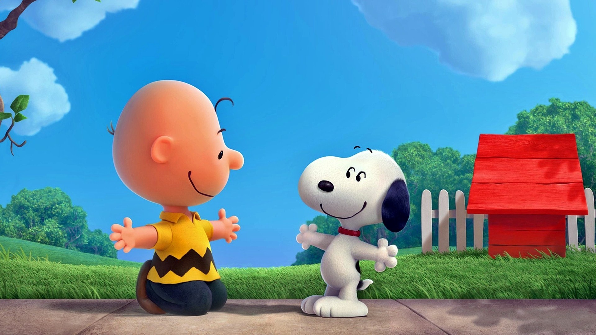 Snoopy, Charlie Brown, Snoopy's red doghouse, Full HD Desktop wallpaper