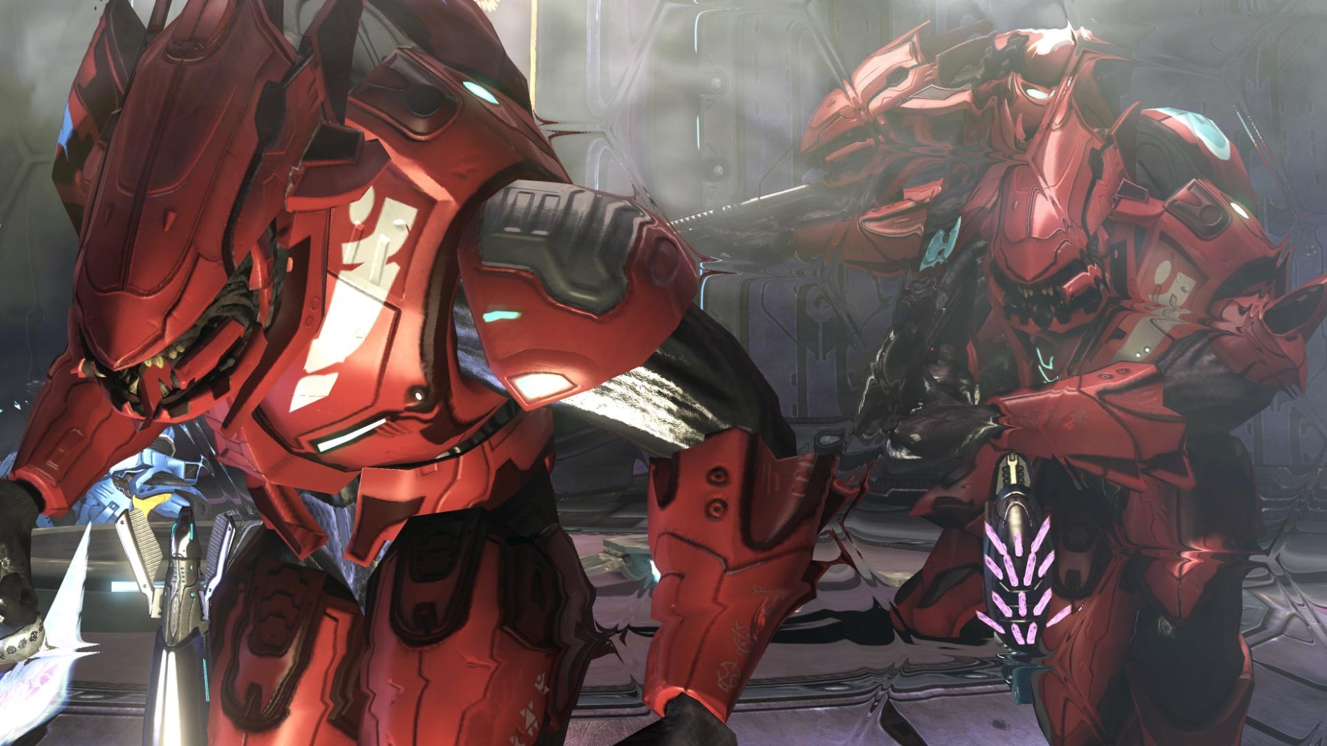 Halo Elites, Red Elites in action, Epic Halo wallpaper, Spartan warriors, 1920x1080 Full HD Desktop