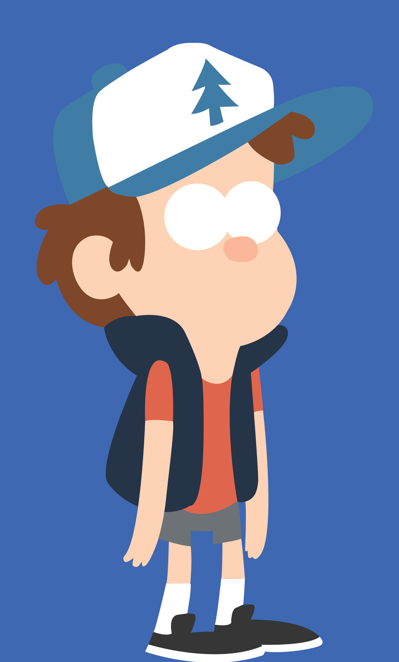 Gravity Falls Animation, Dipper in minimalism, iPhone 6 wallpapers, Whimsical charm, 1280x2120 HD Phone