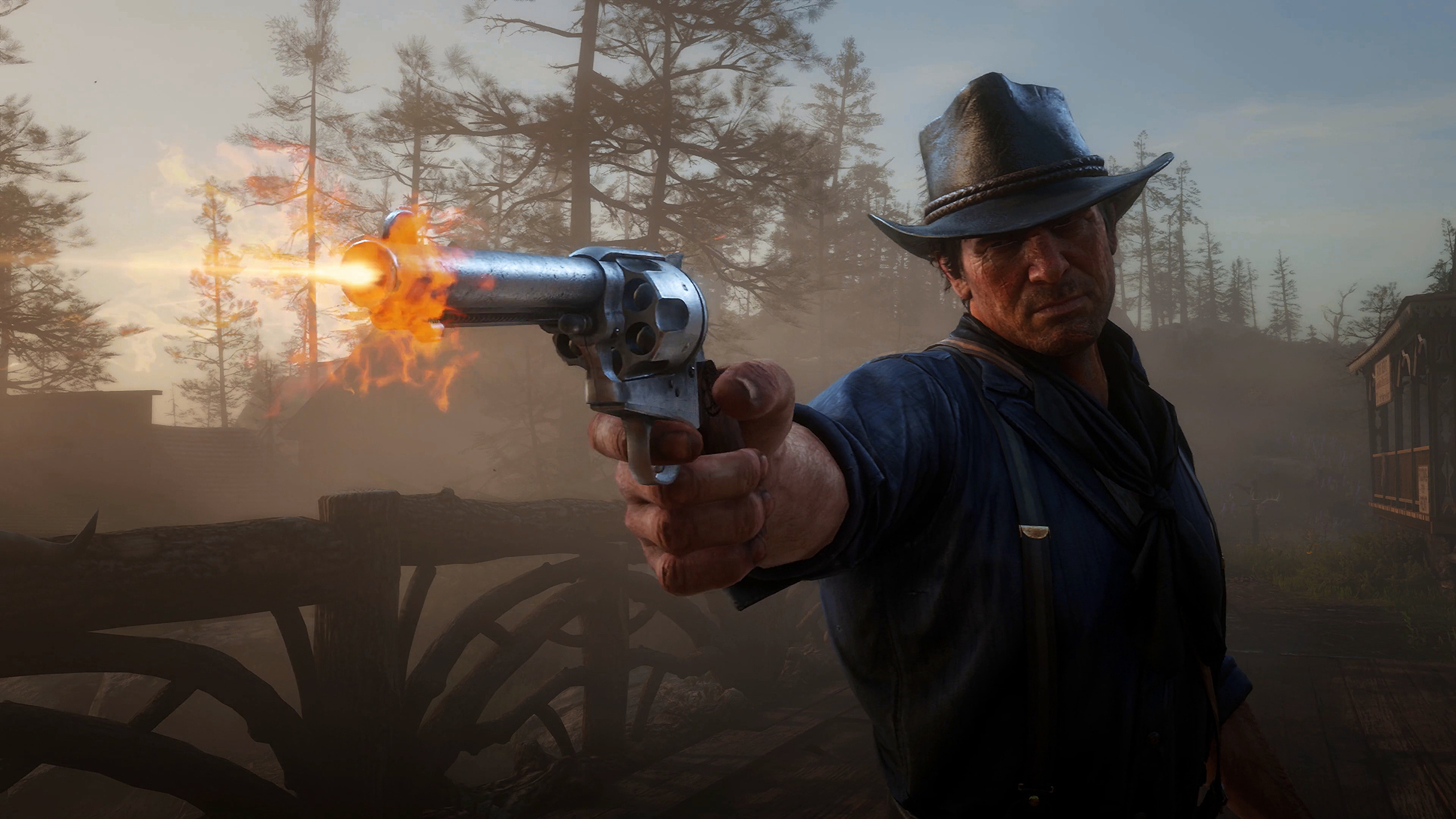 Arthur Morgan, Cattleman Revolver, Red Dead Redemption 2, HD Desktop wallpaper