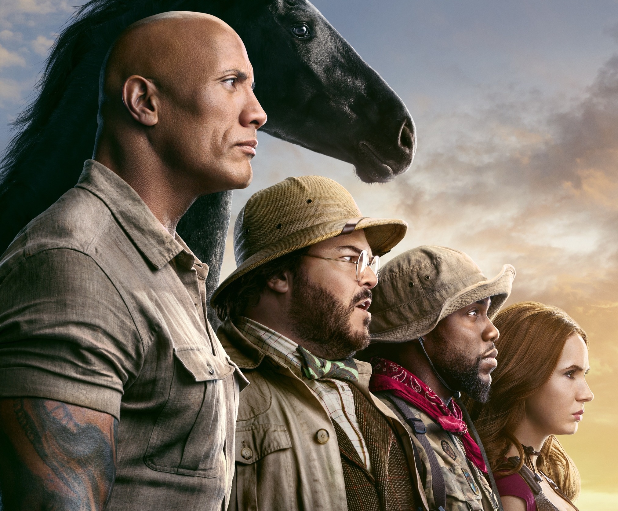 Jumanji, Dwayne Johnson, Kevin Hart, Karen Gillan, 2030x1680 HD Desktop