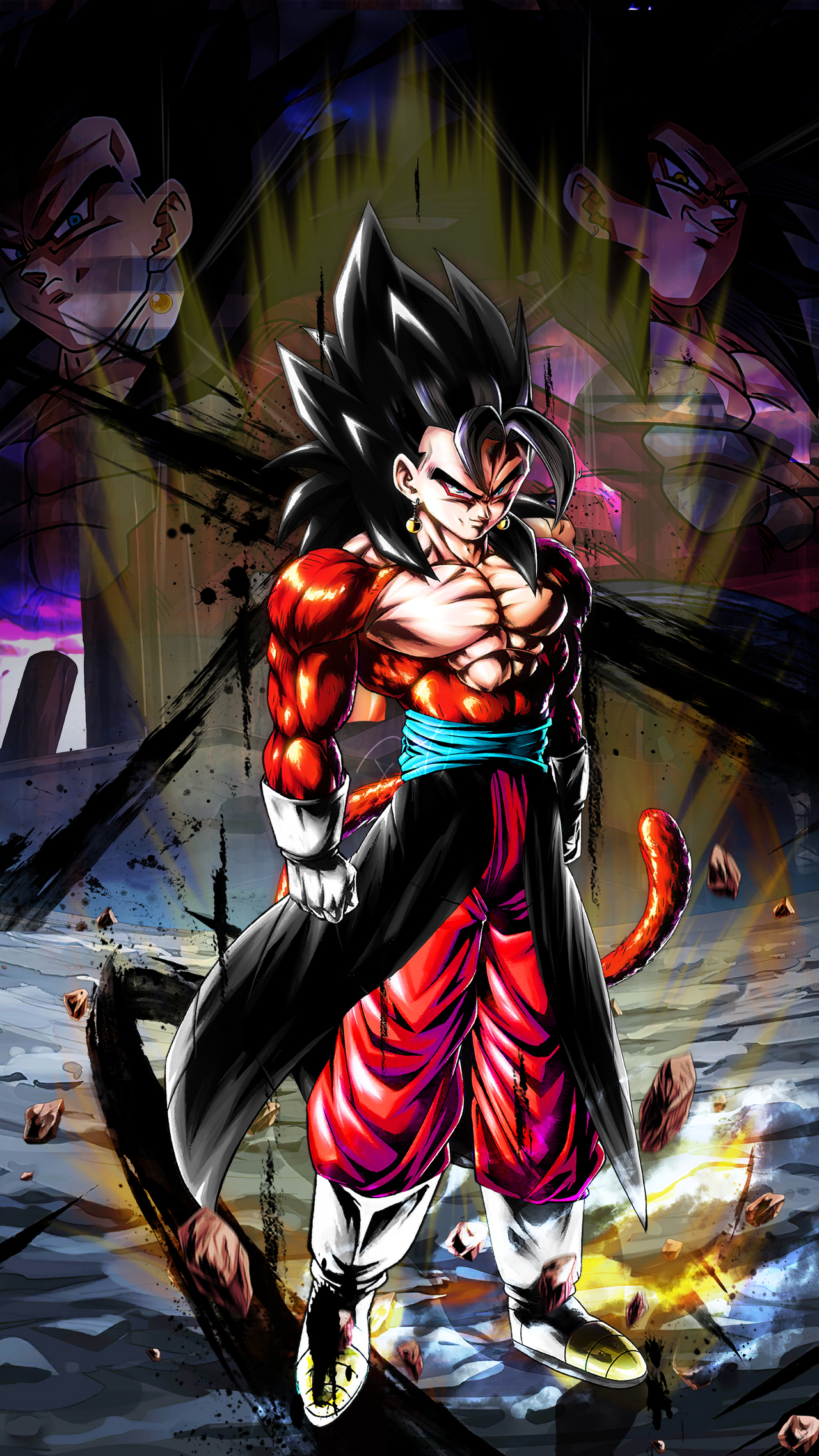 Super Saiyan 4 Vegito, Super Saiyan 4 Goku, Super Saiyan 4 Vegeta, HD Phone wallpaper