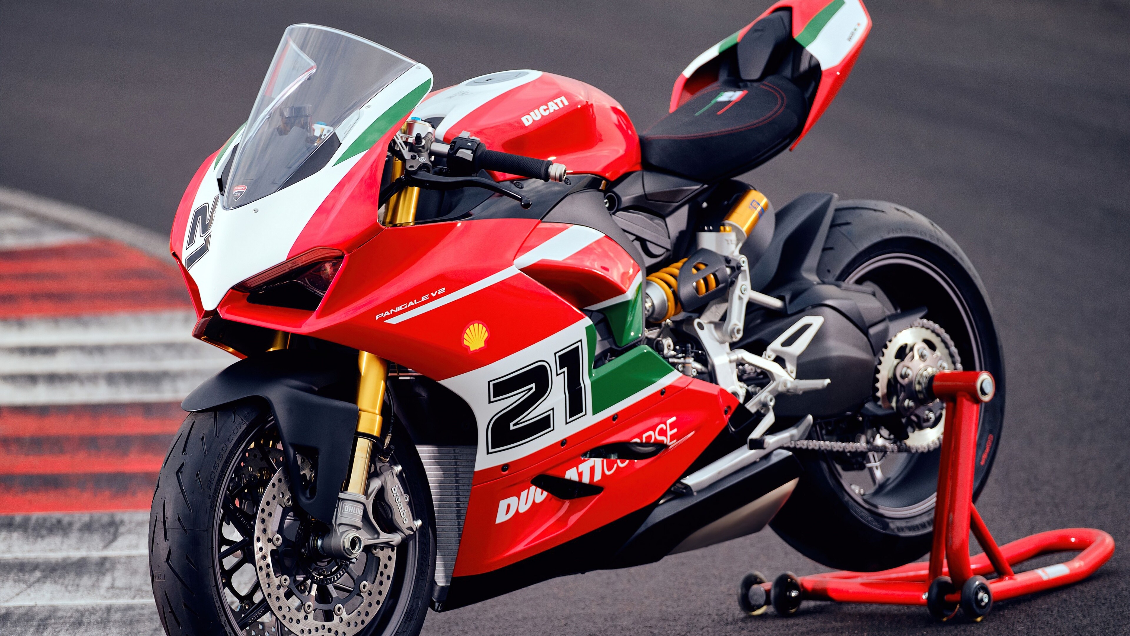 Ducati Panigale V2, Bayliss Wallpaper, Sports bikes, Race track, 3840x2160 4K Desktop