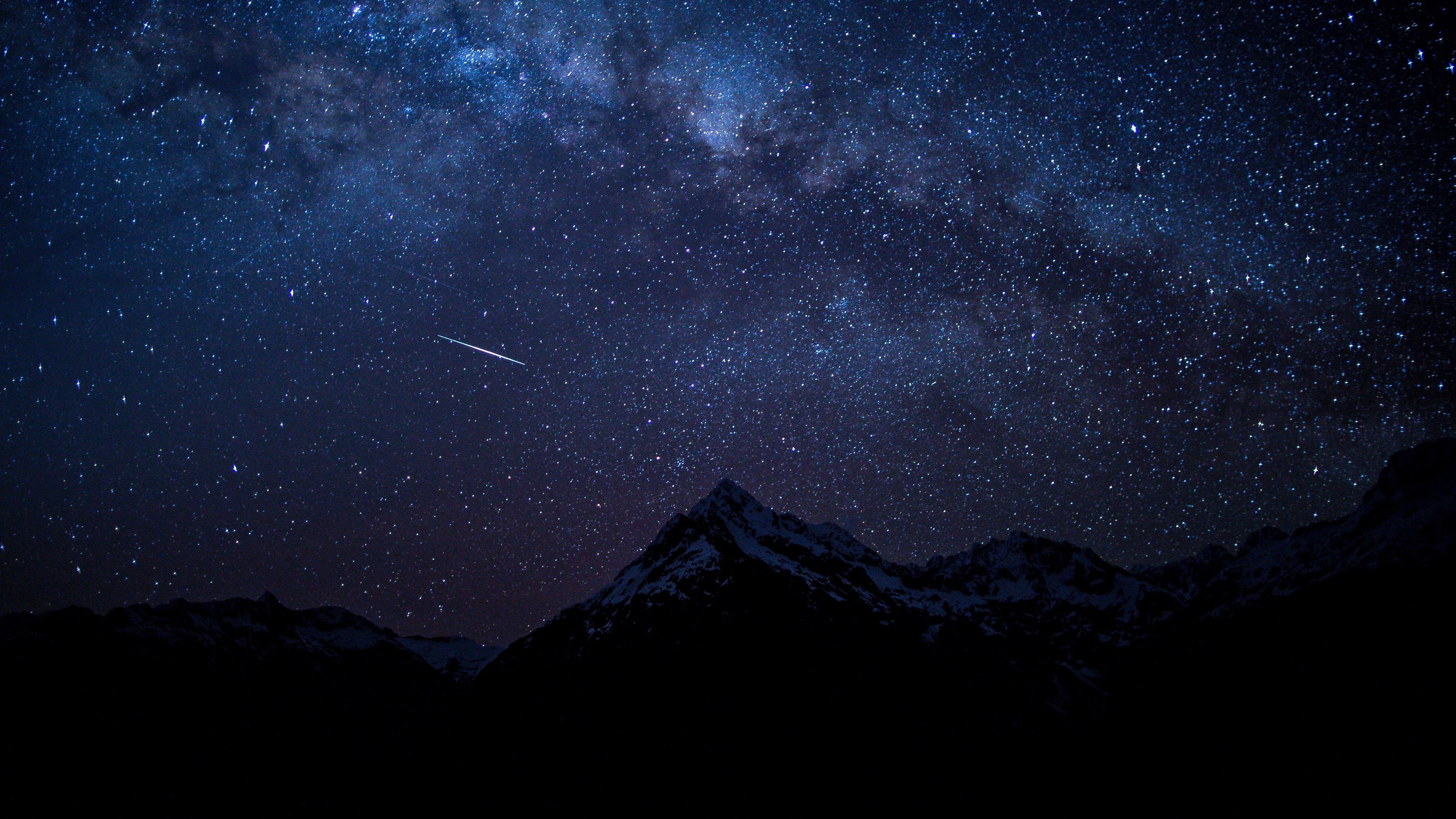 Night Mountains, Scenic, Nature, Landscape, Panorama, 3840x2160 4K Desktop