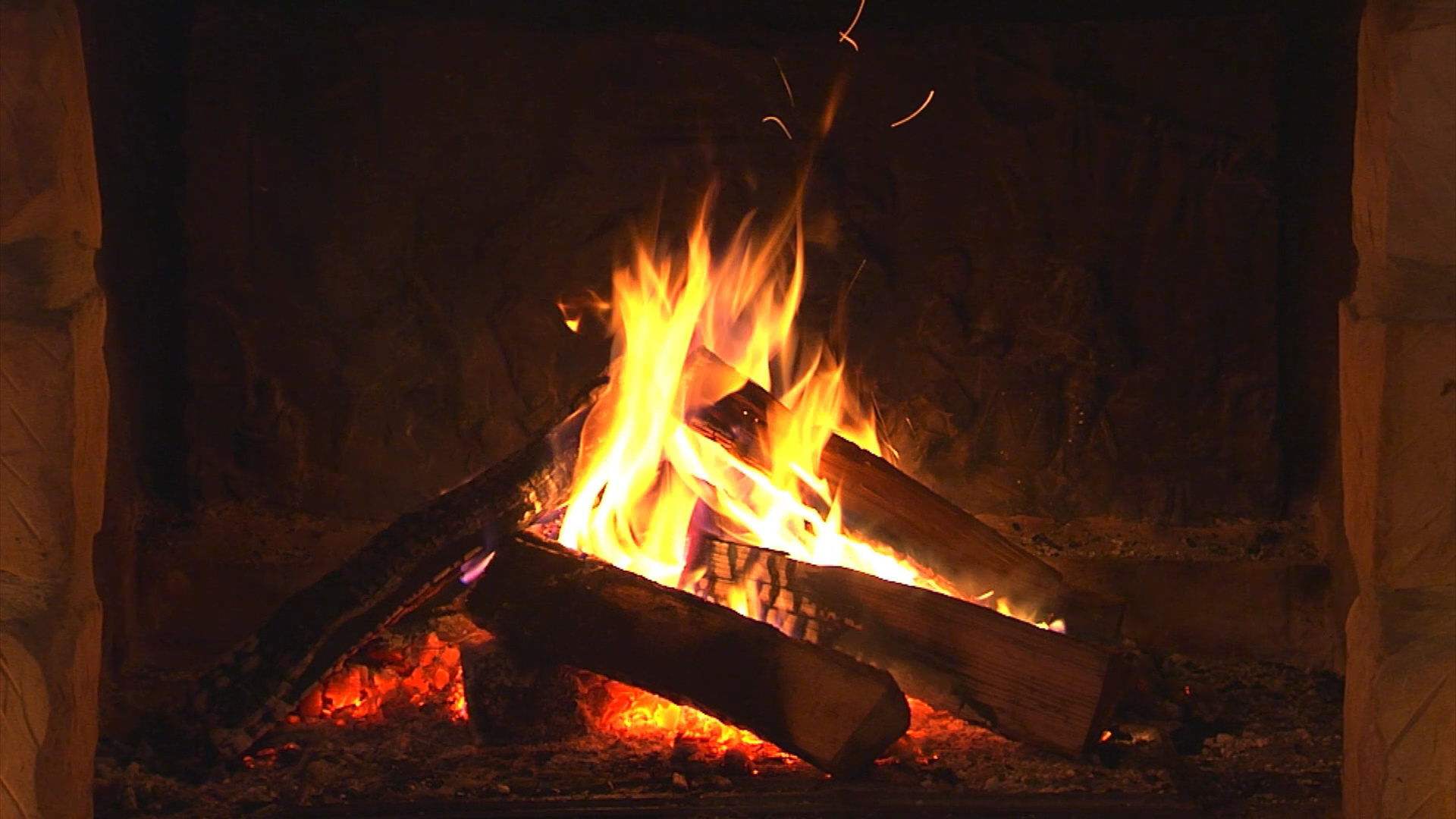 Fireplace wallpaper, Green themed, Relaxing ambiance, Nature-inspired, 1920x1080 Full HD Desktop