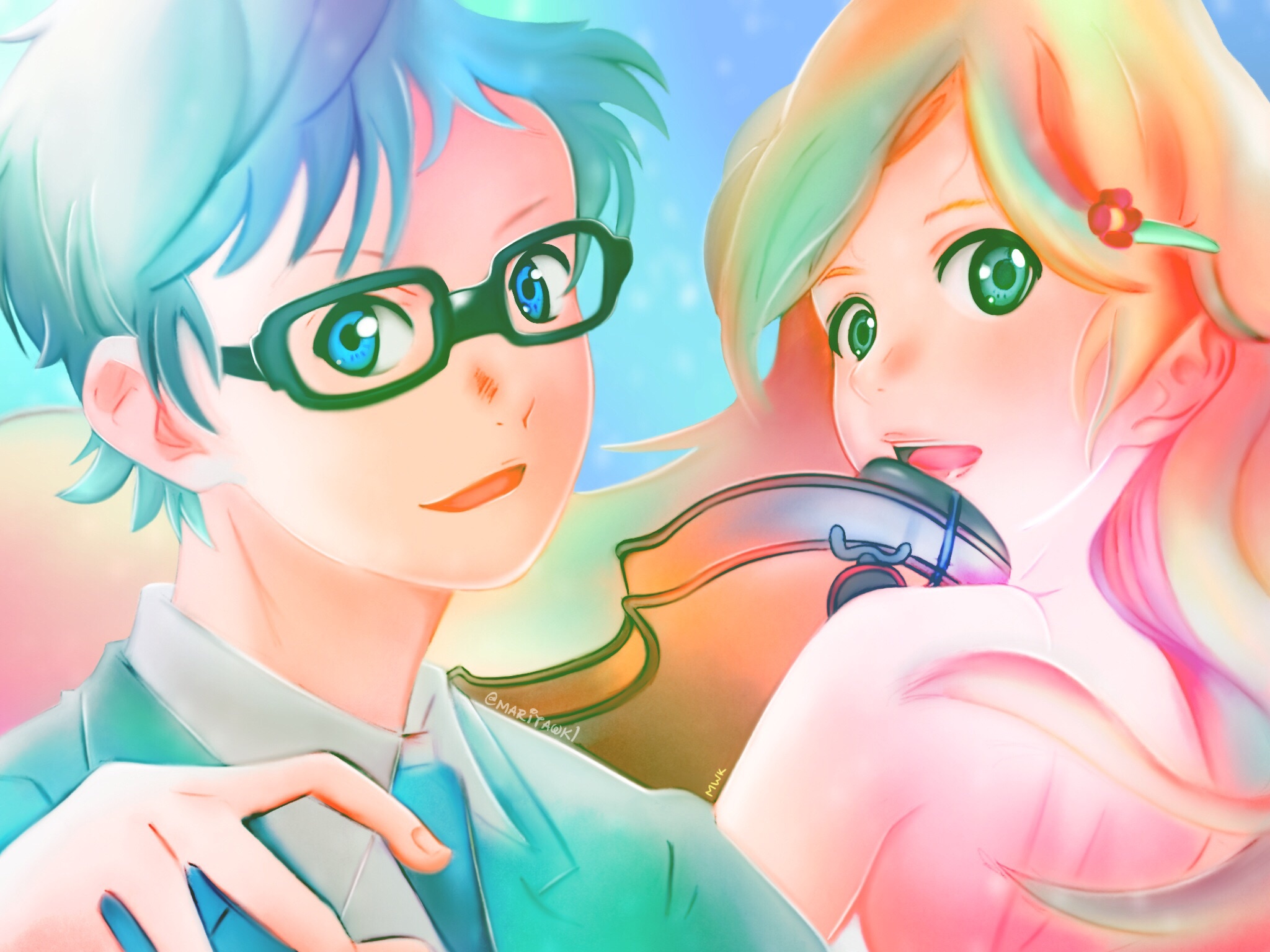 Kousei Arima, Kaori Miyazono, Your Lie in April, HD Desktop wallpaper