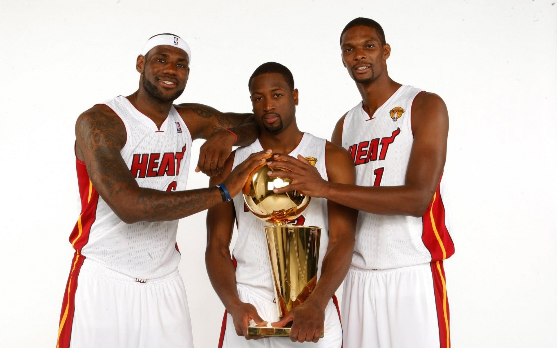 LeBron James, Dwyane Wade and Chris Bosh, Miami Heat Wallpaper, 1920x1200 HD Desktop