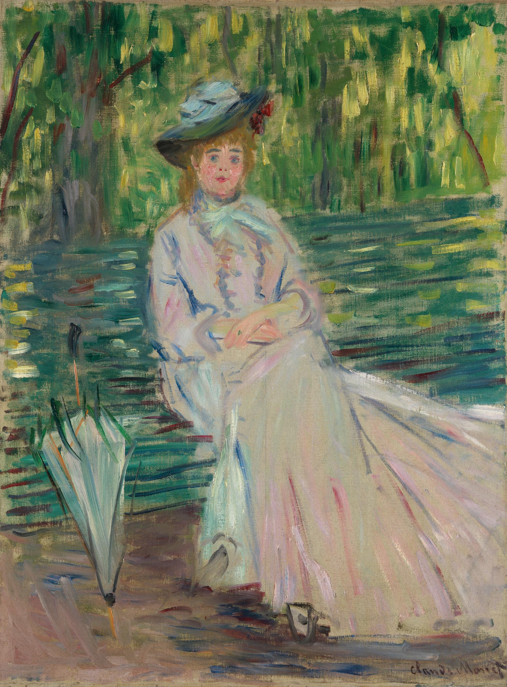 Claude Monet, Woman on bench, Gallery exhibition, Artistic influence, HD Phone wallpaper