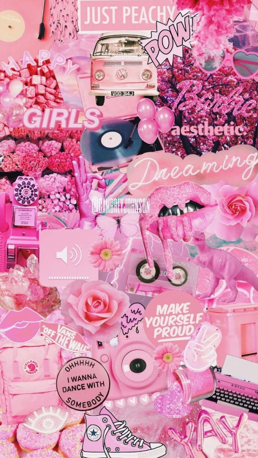 Pink girly, iPhone collage, Glamorous, Trendy elements, Chic design, 1080x1920 Full HD Phone