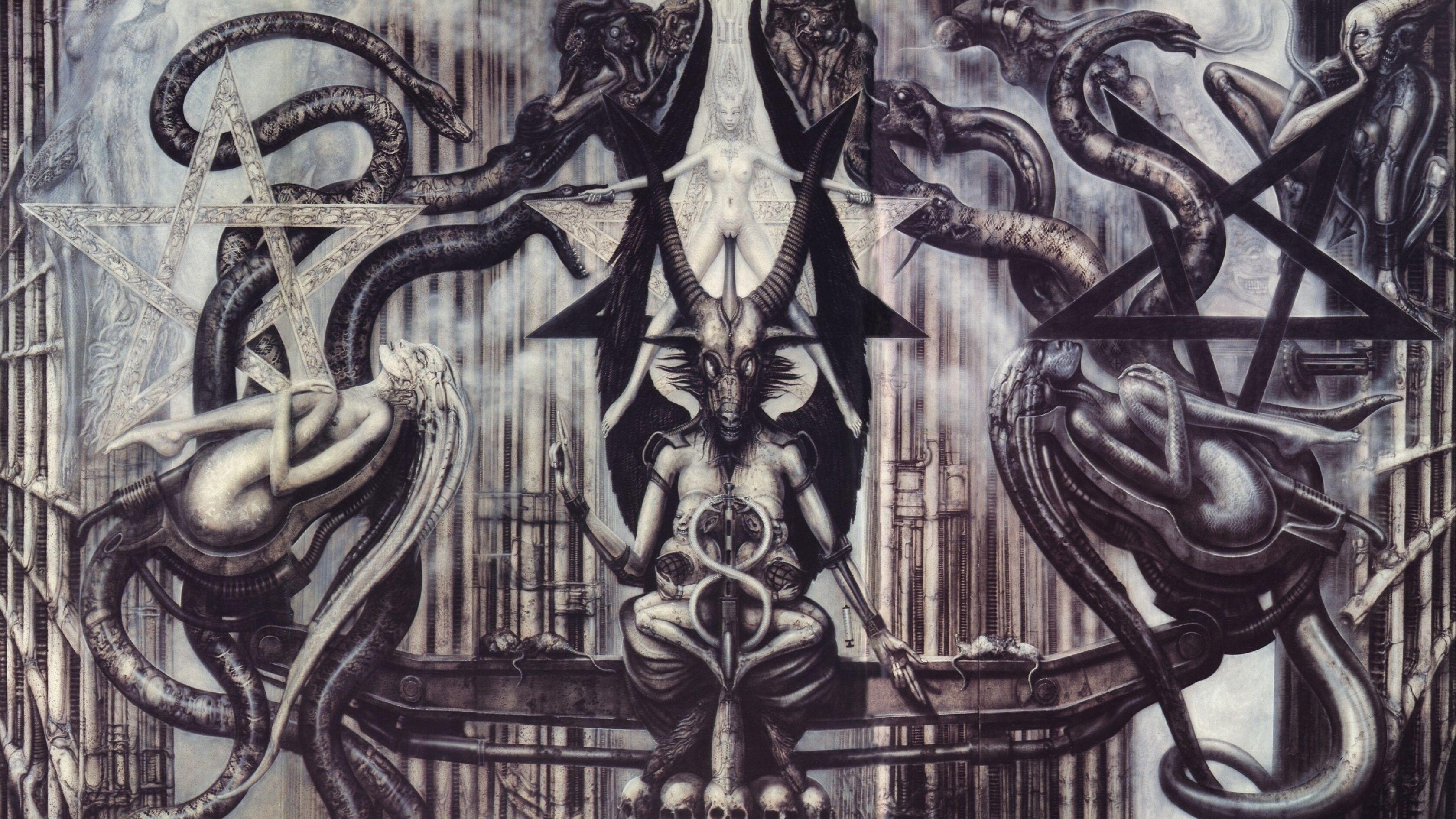 Necronomicon, H.R. Giger Wallpaper, 3360x1890 HD Desktop